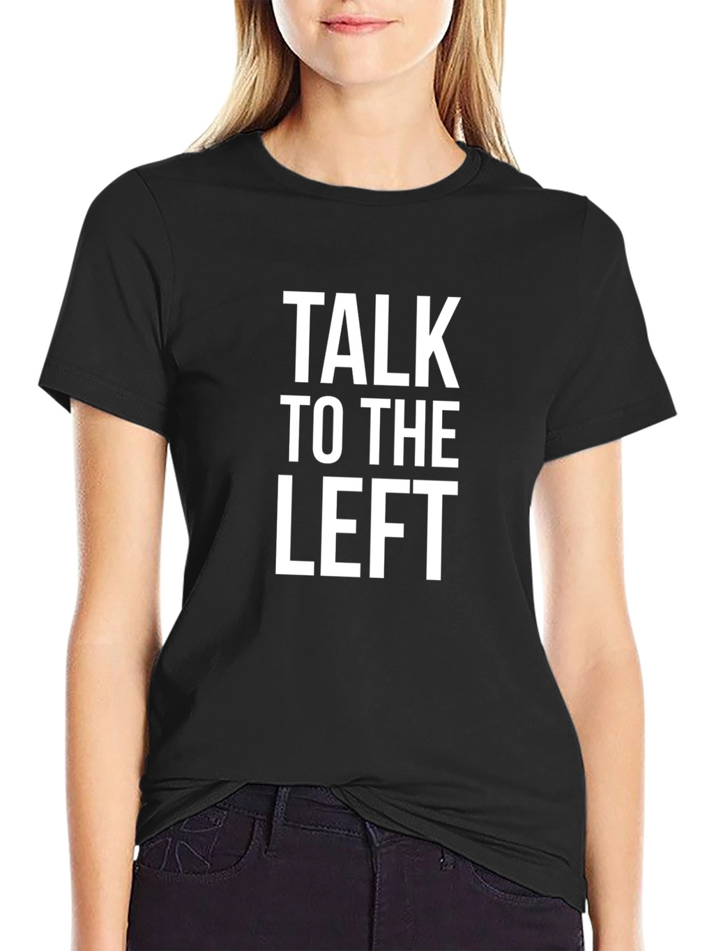 Talk To The Left Graphic Tee - Black
