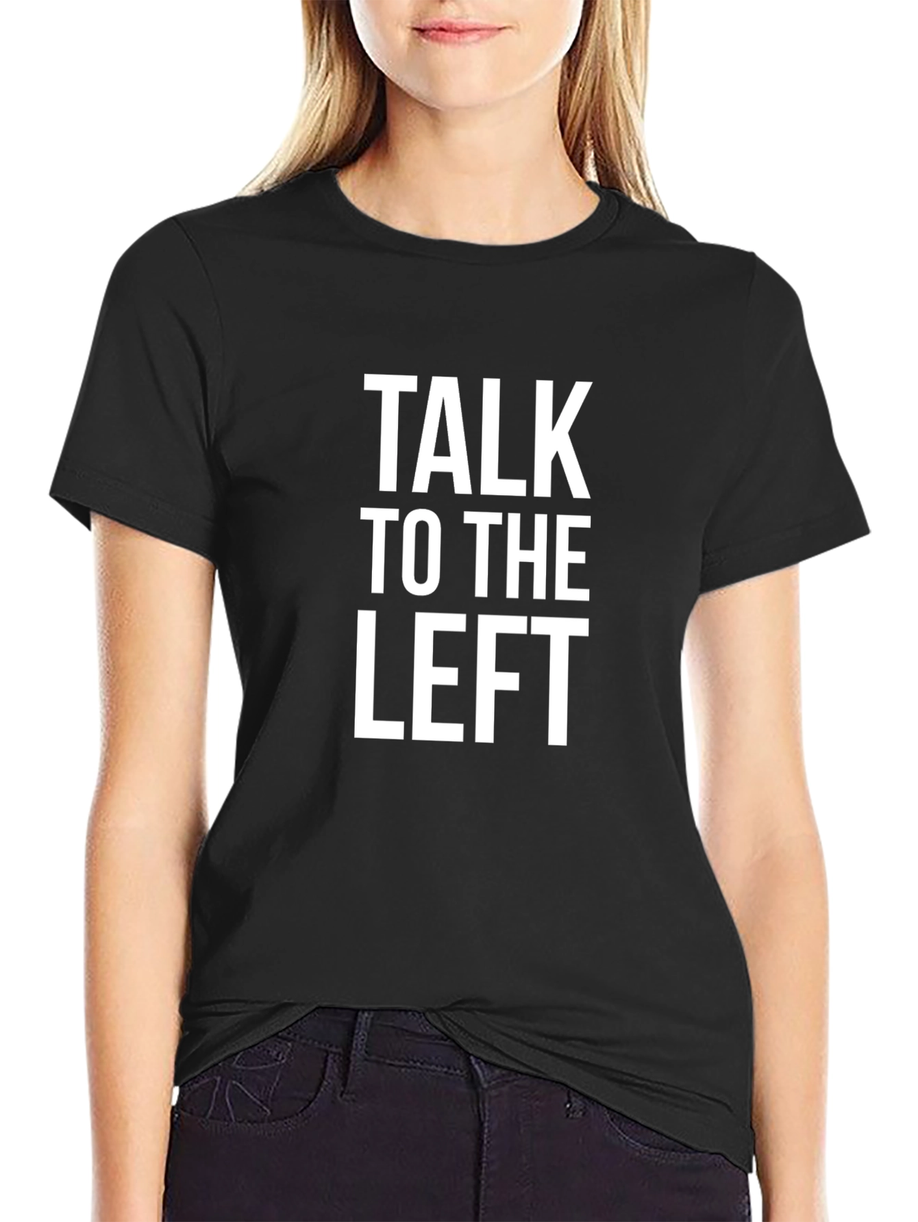 Talk To The Left Graphic Tee - Black