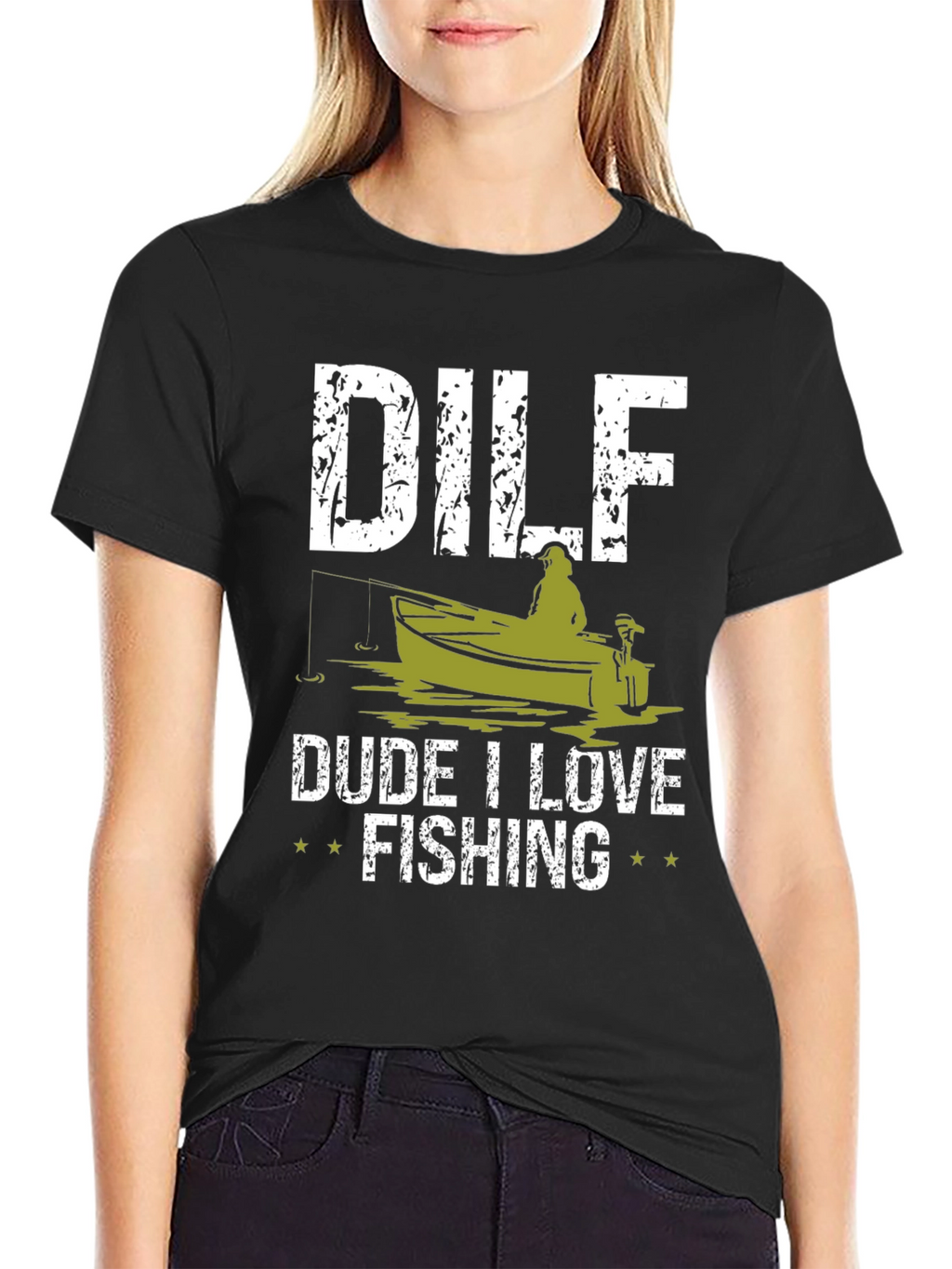 DILF Dude I Love Fishing Graphic Tee