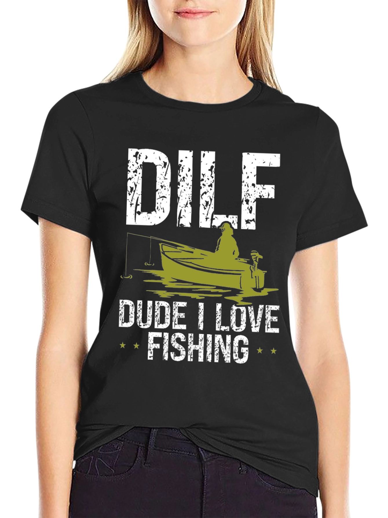 DILF Dude I Love Fishing Graphic Tee