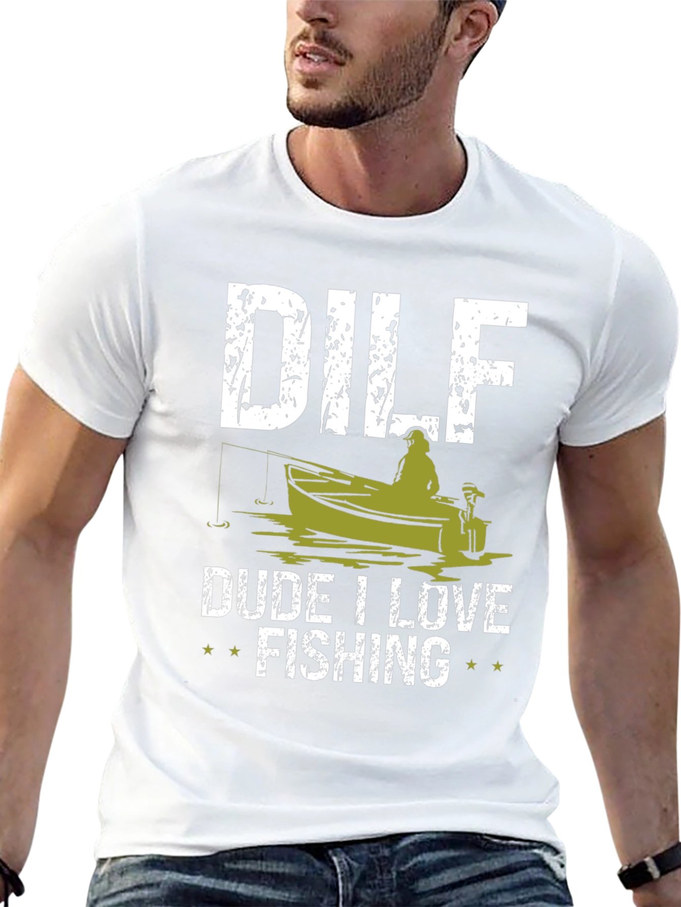 DILF Dude I Love Fishing Graphic Tee