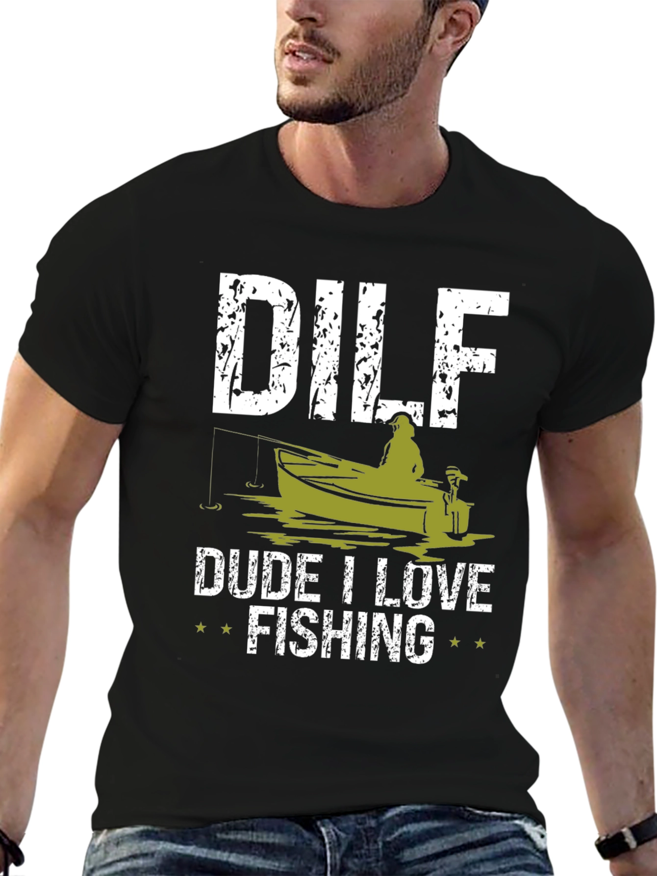 DILF Dude I Love Fishing Graphic Tee