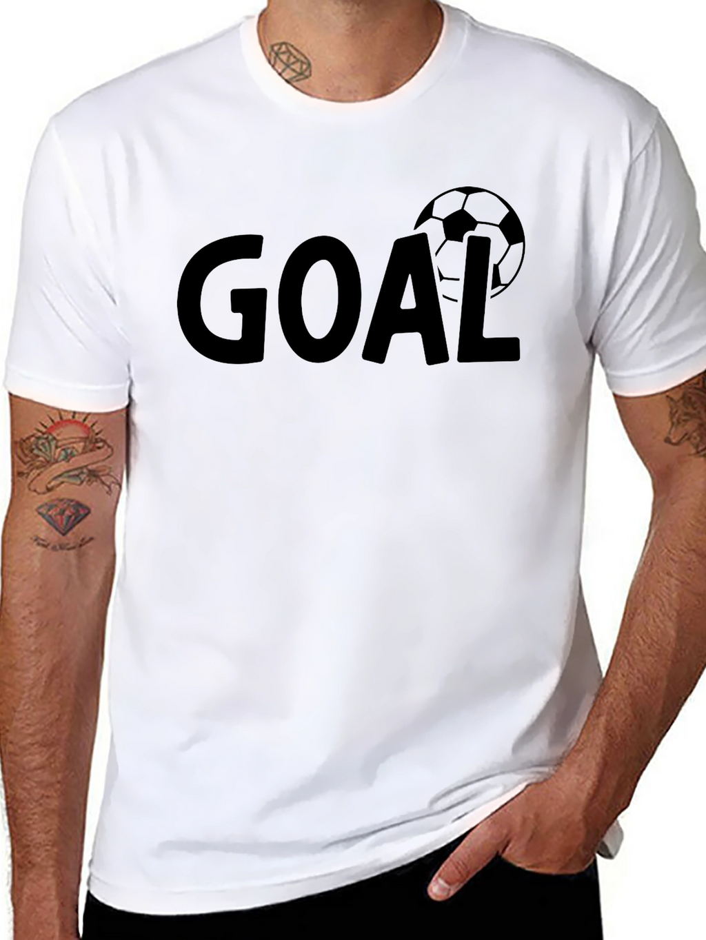 Goal Soccer Ball Graphic Black T-Shirt