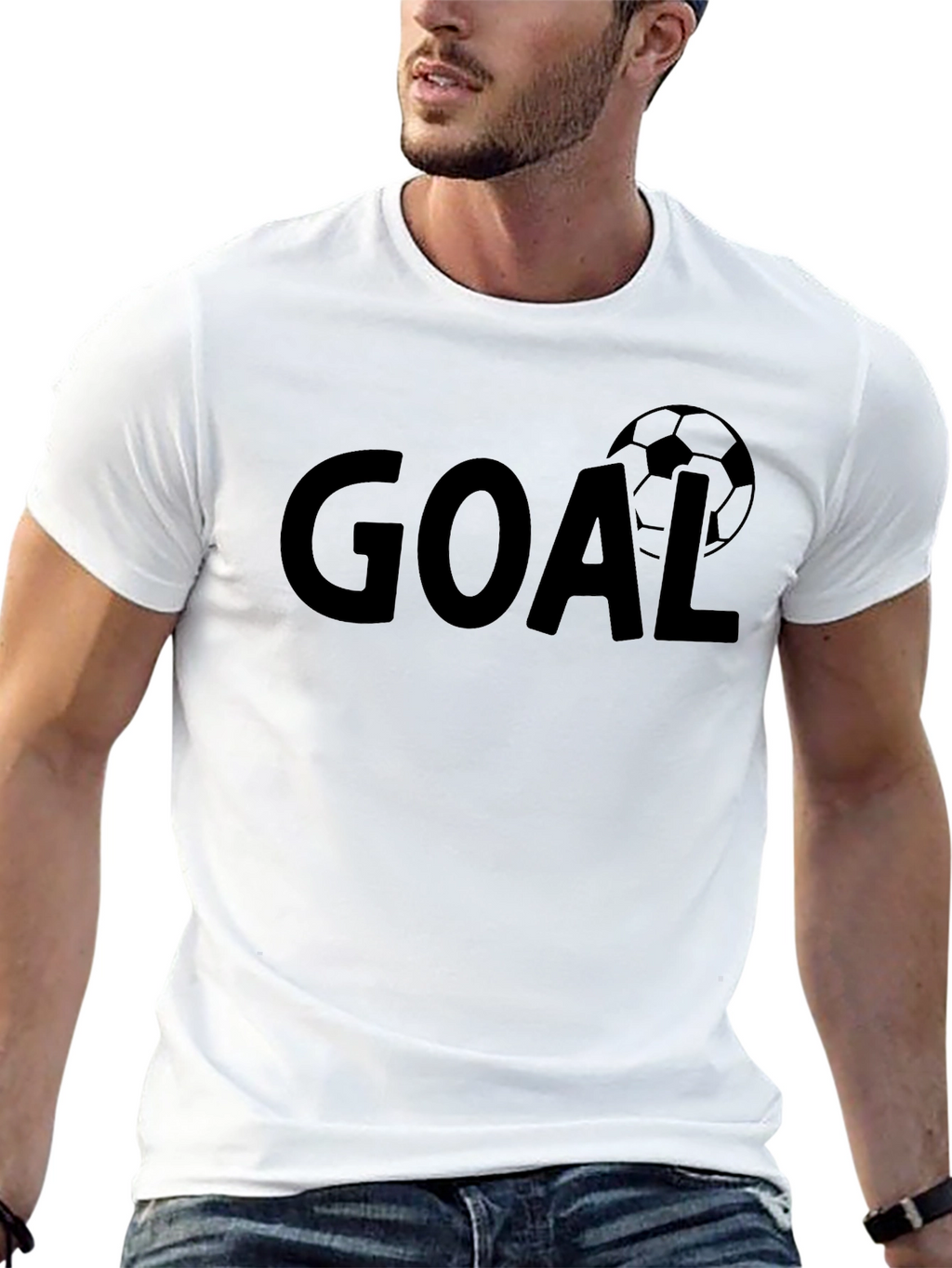 Goal Soccer Ball Graphic Black T-Shirt