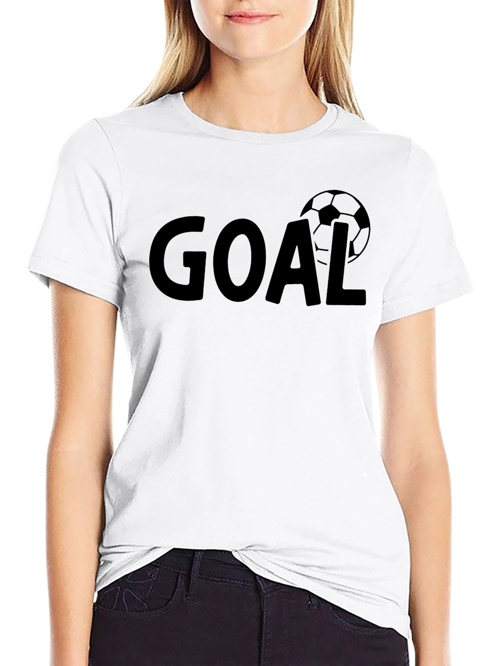 Goal Soccer Ball Graphic Black T-Shirt