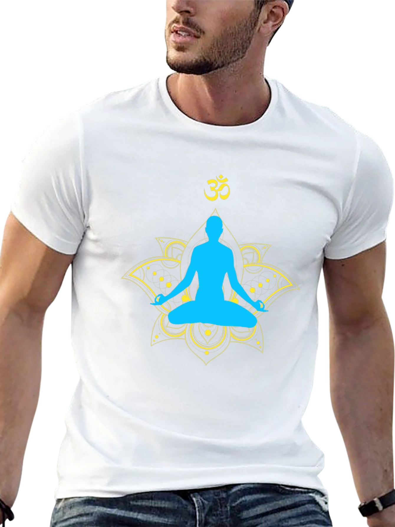 Yoga Meditation Graphic T-Shirt - Spiritual Lotus Design
