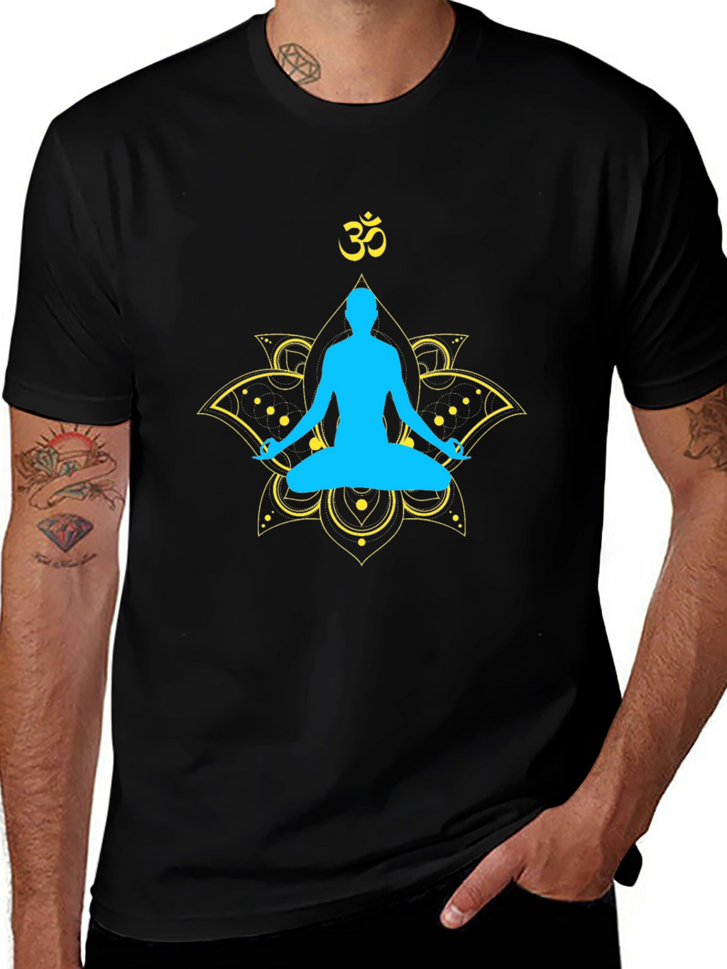 Yoga Meditation Graphic T-Shirt - Spiritual Lotus Design