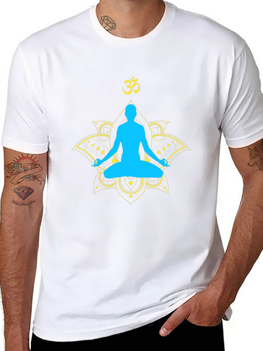 Yoga Meditation Graphic T-Shirt - Spiritual Lotus Design