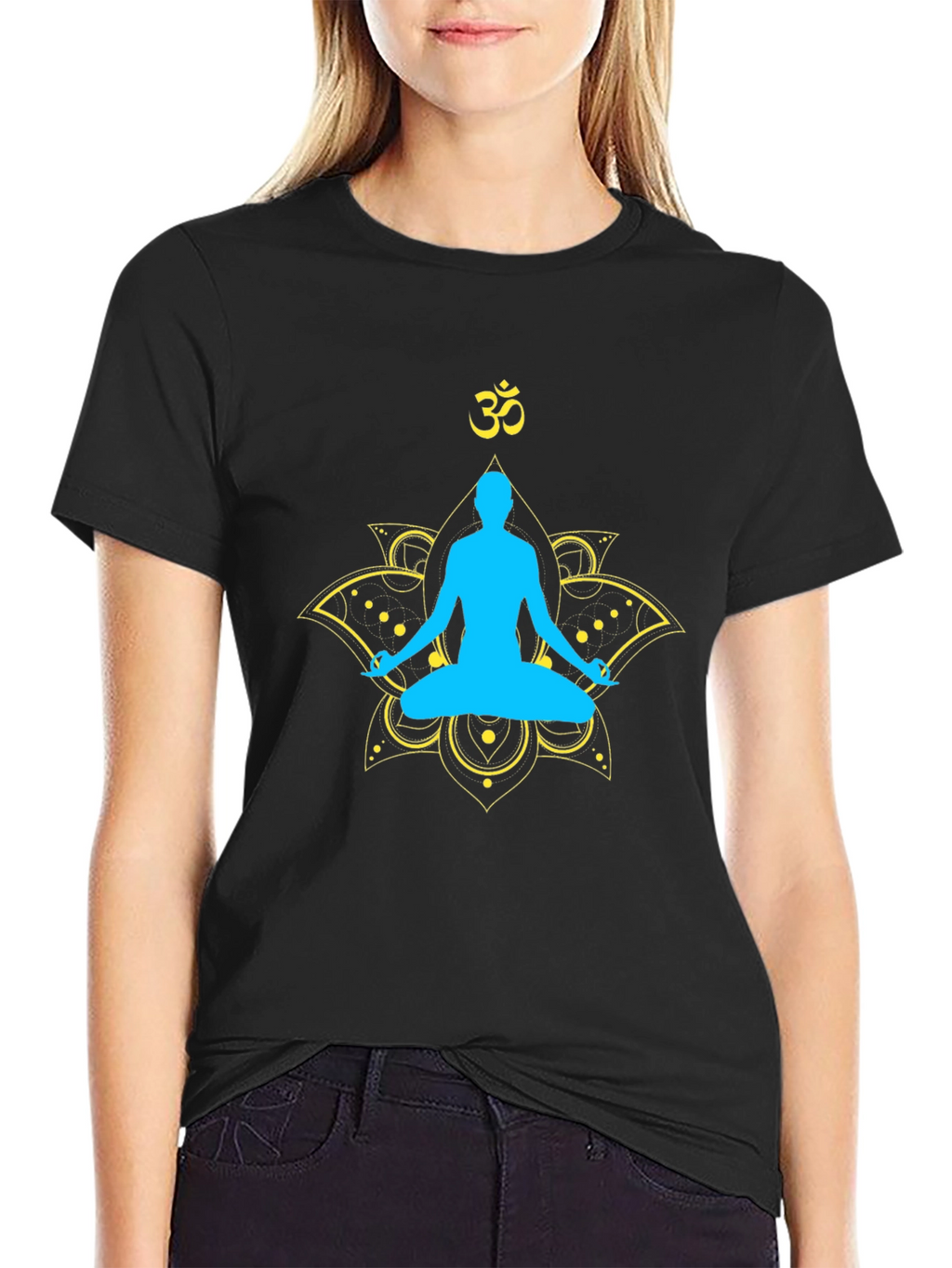 Yoga Meditation Graphic T-Shirt - Spiritual Lotus Design