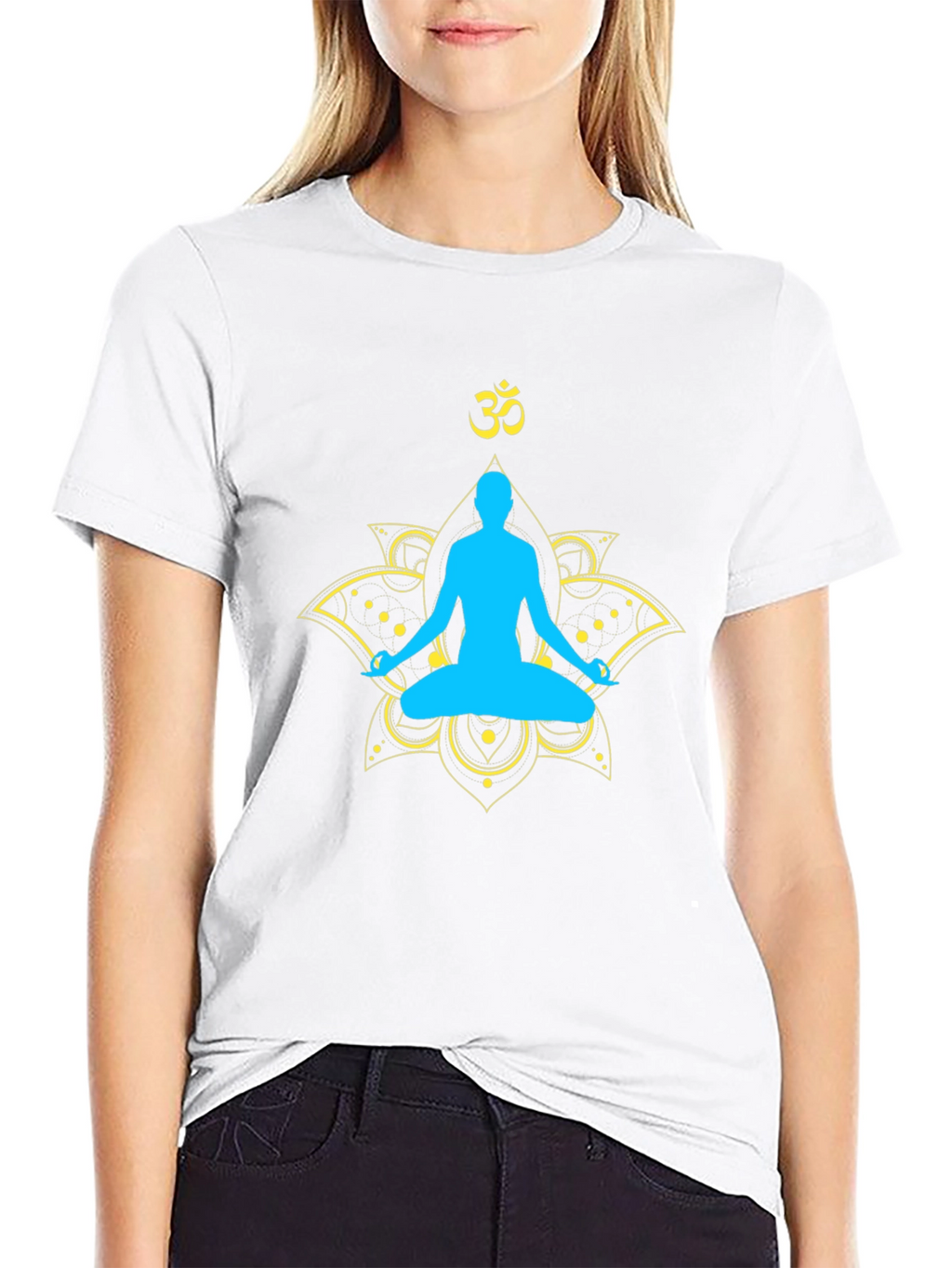 Yoga Meditation Graphic T-Shirt - Spiritual Lotus Design