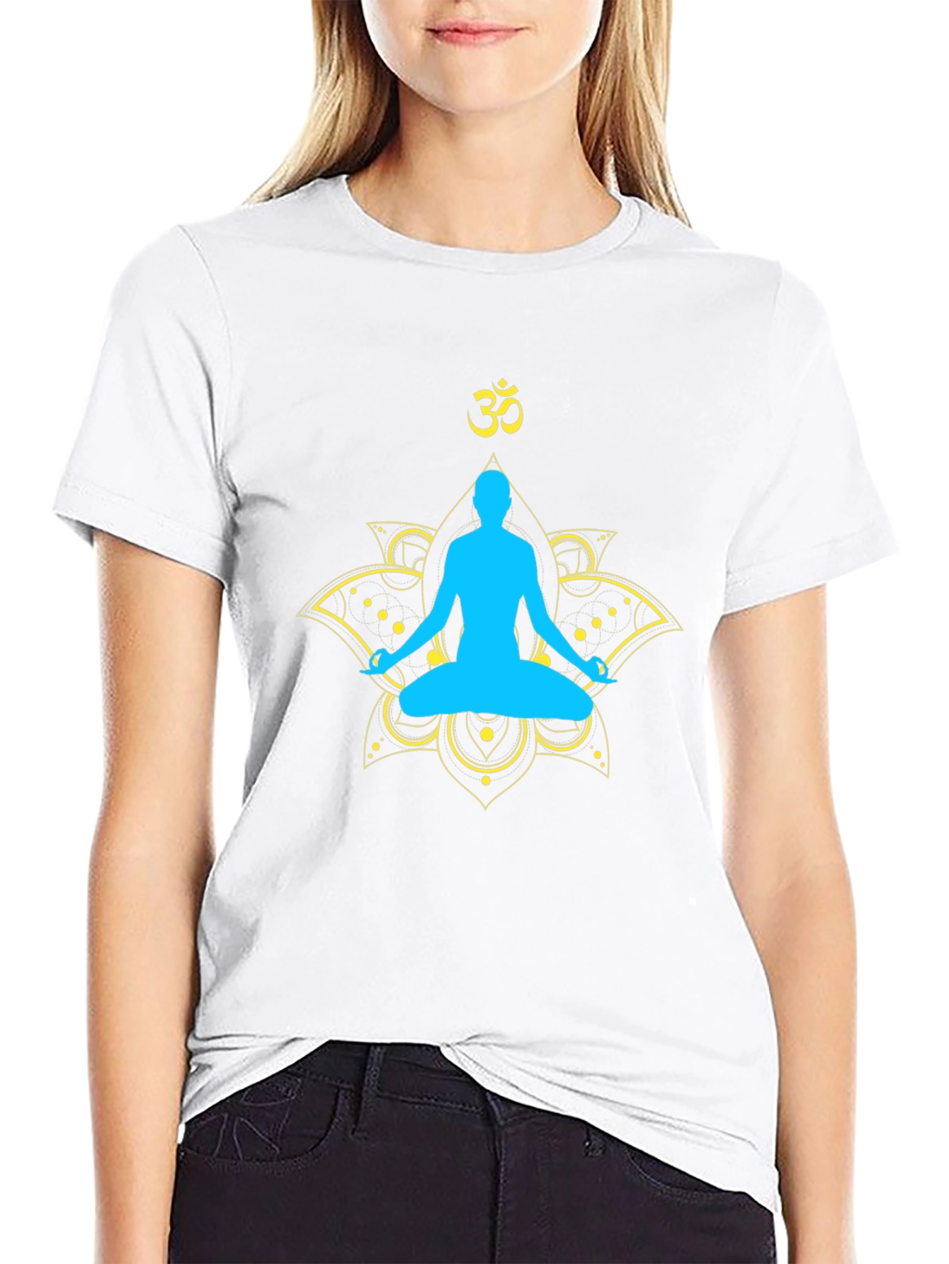 Yoga Meditation Graphic T-Shirt - Spiritual Lotus Design
