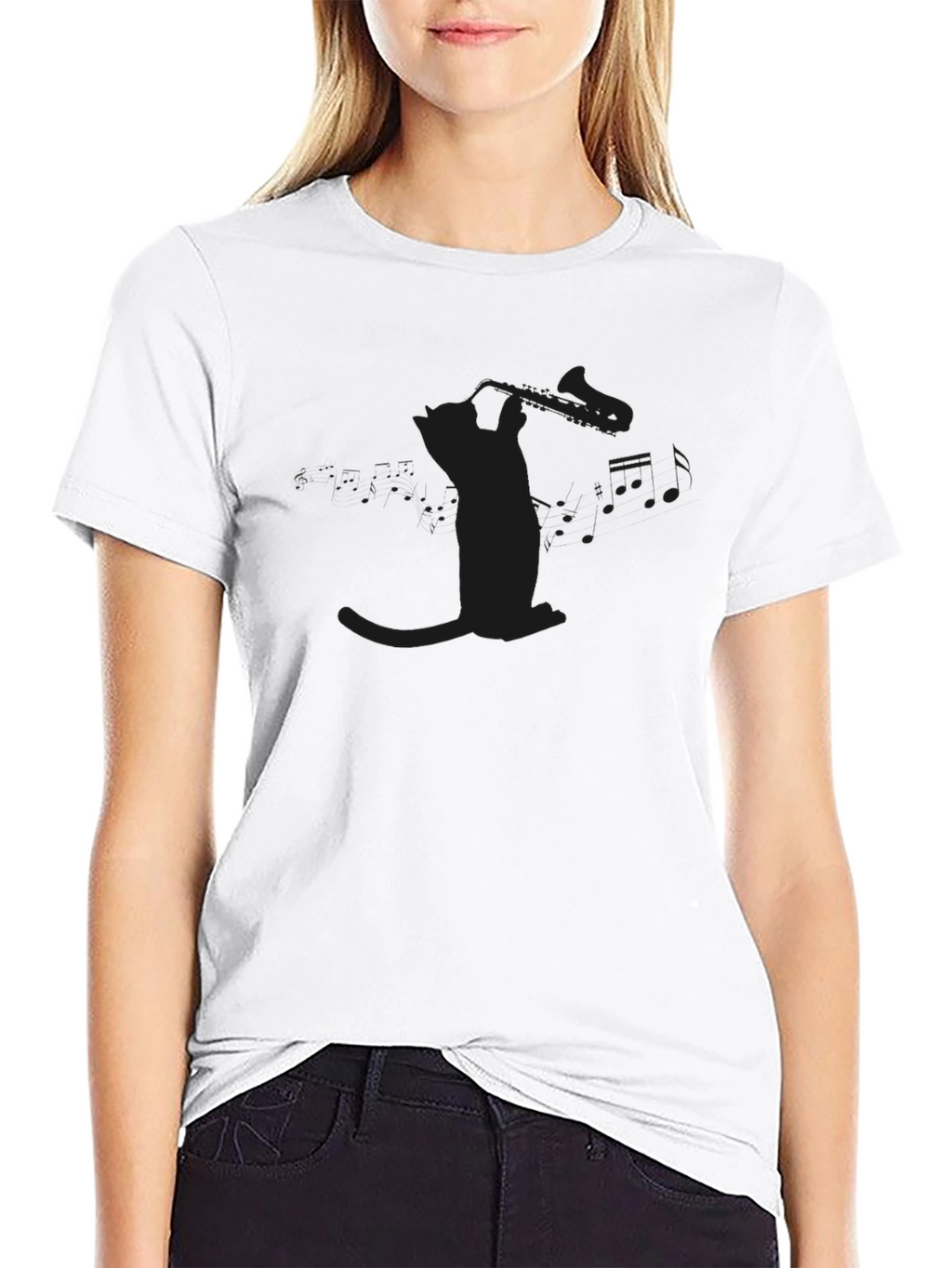 Mens Black T-Shirt with Subtle Graphic Print