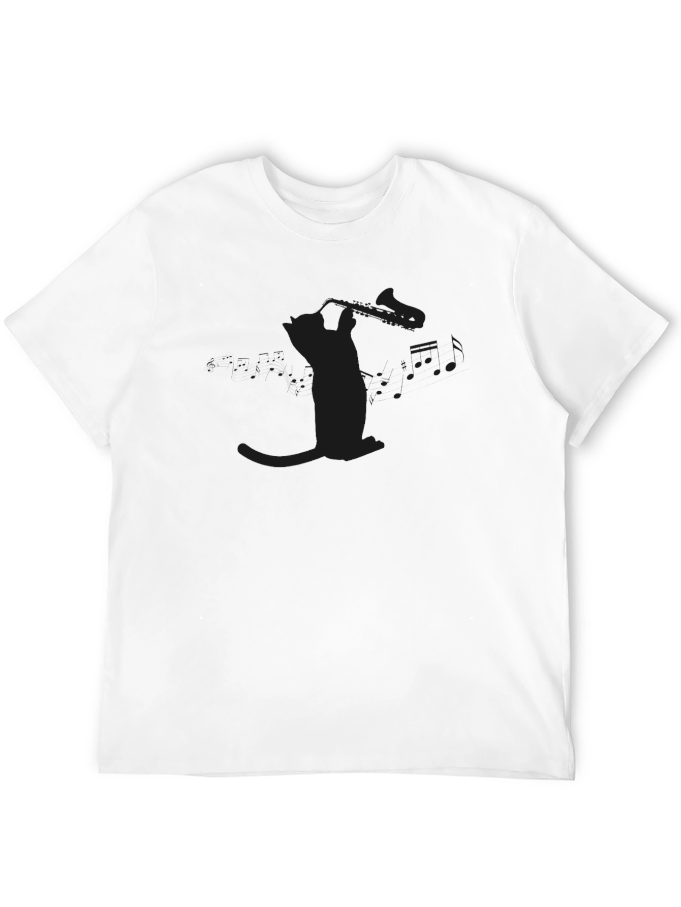 Mens Black T-Shirt with Subtle Graphic Print