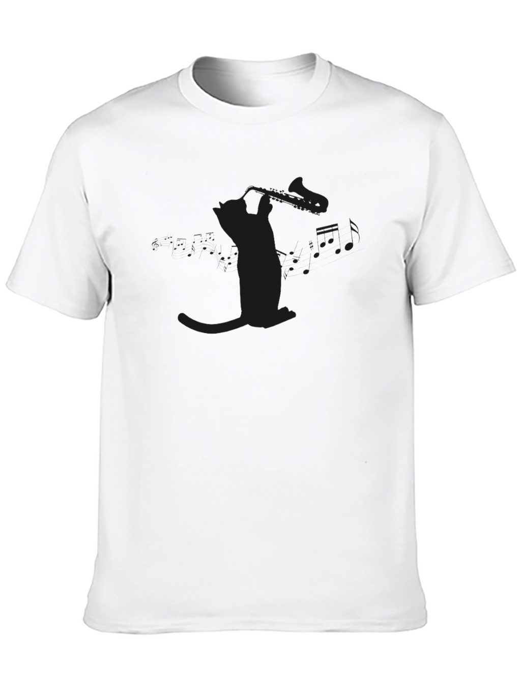 Mens Black T-Shirt with Subtle Graphic Print