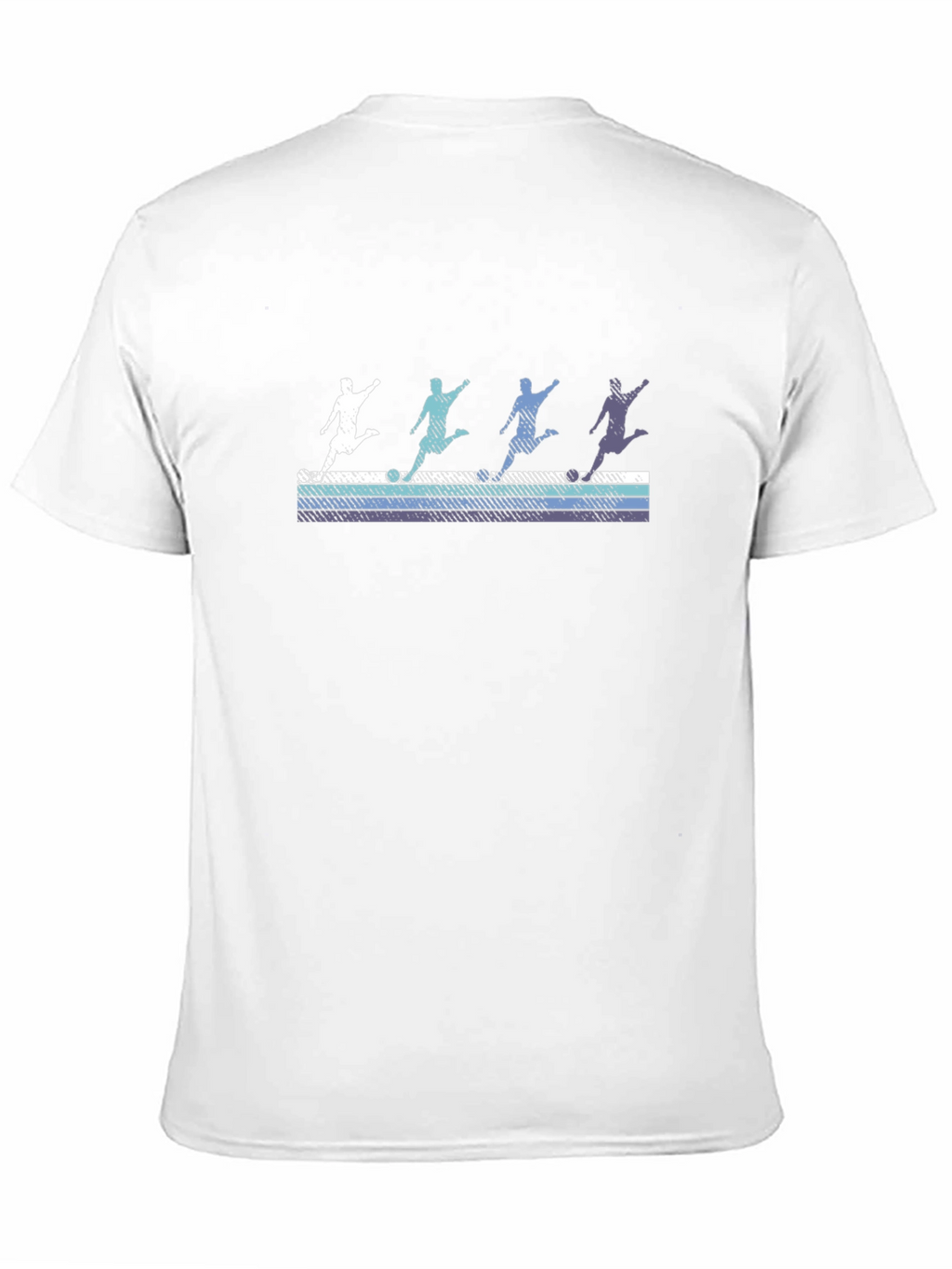 Retro Soccer Player Graphic Tee - Black Cotton Blend