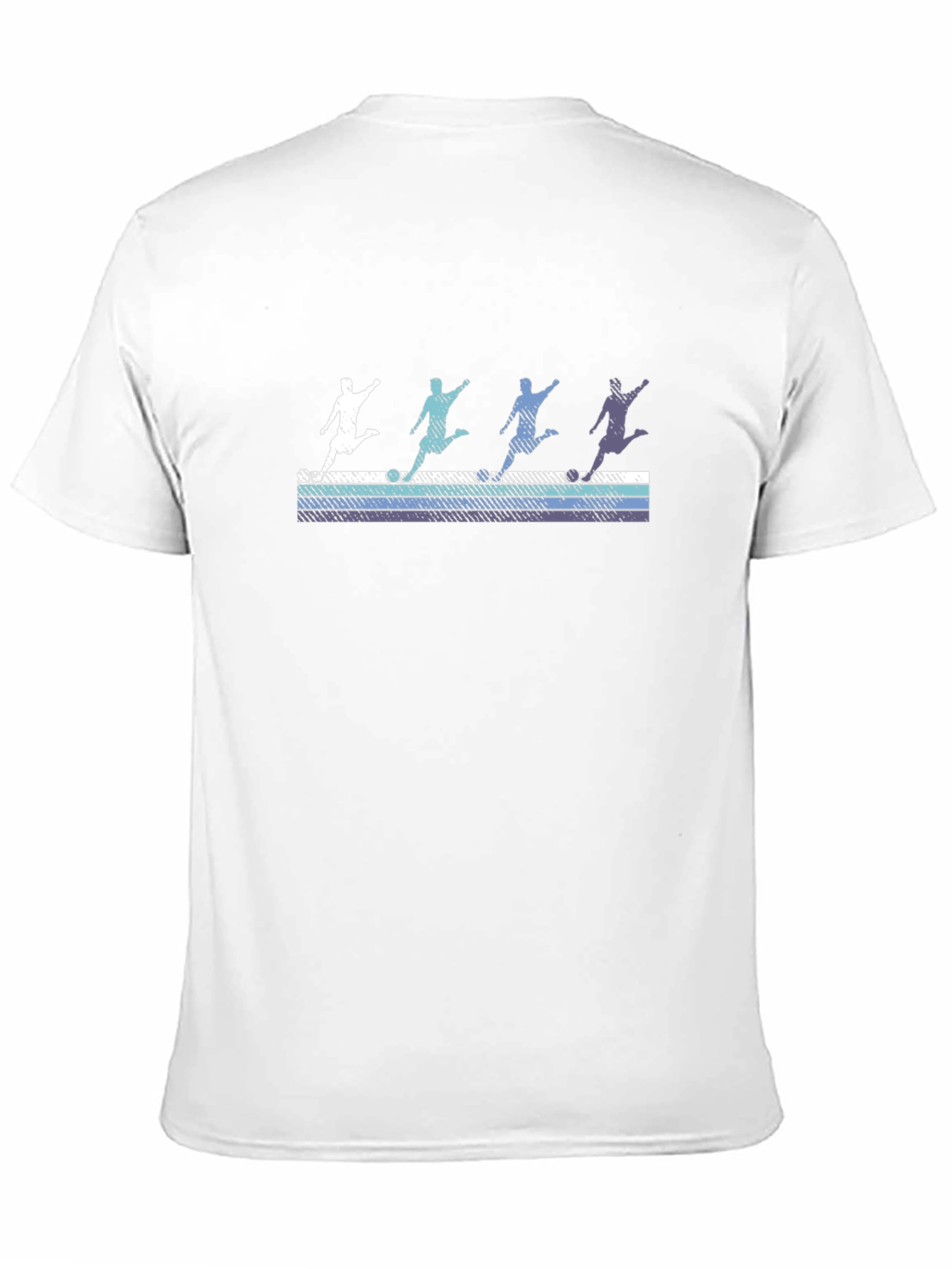 Retro Soccer Player Graphic Tee - Black Cotton Blend