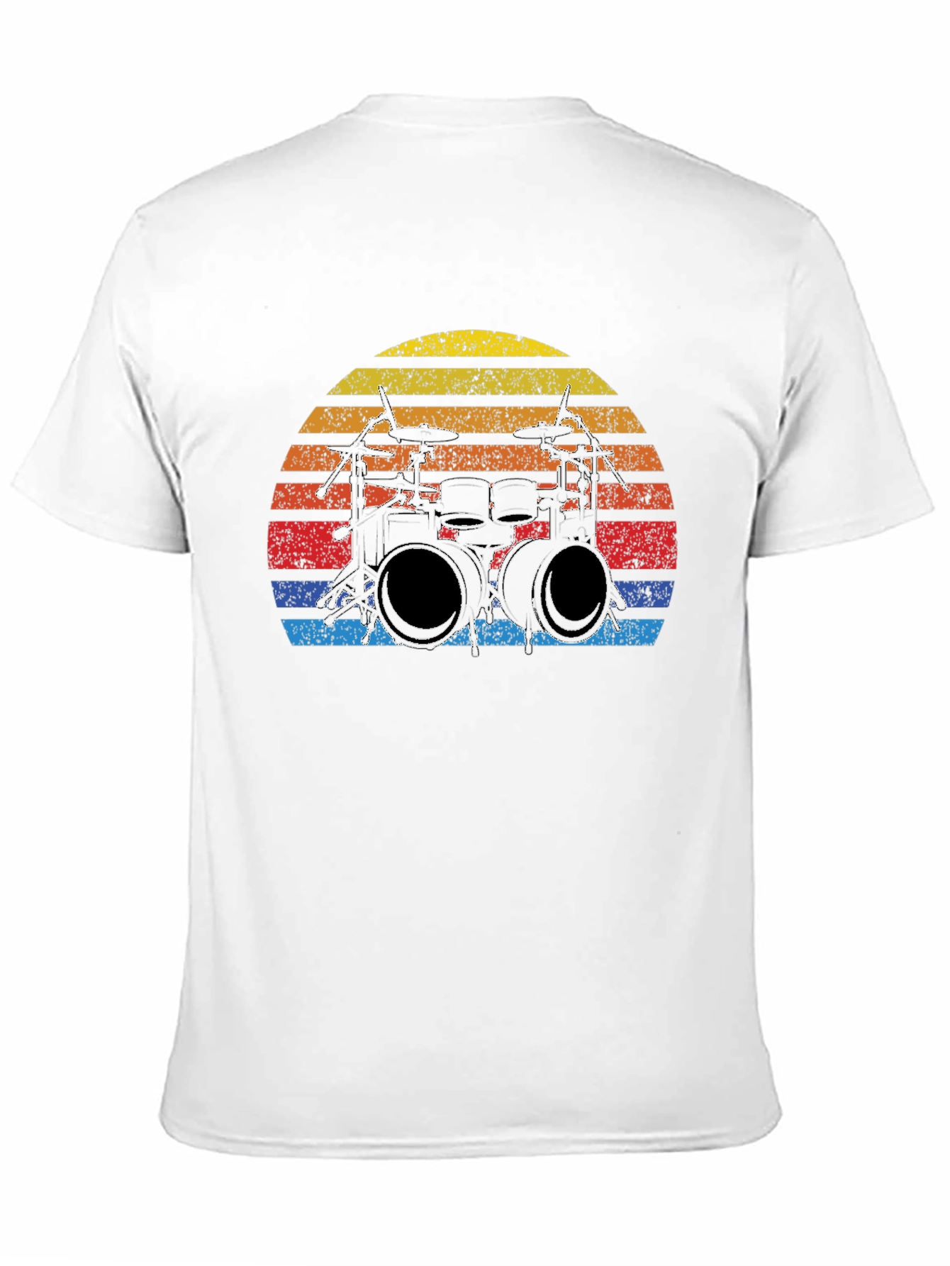 Drum Set Sunset Graphic T-Shirt - Vintage Music Tee