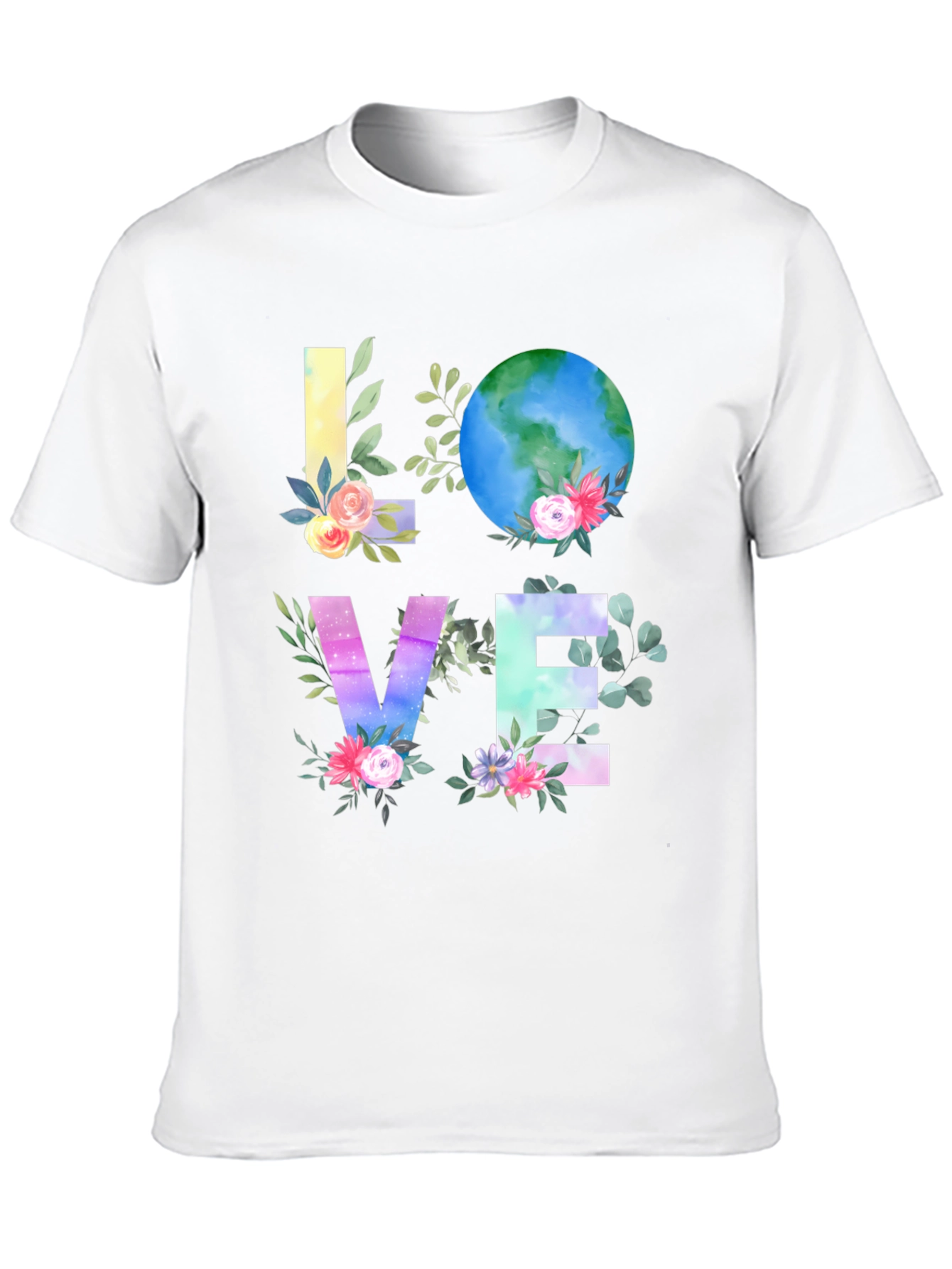 Love Earth Graphic T-Shirt - Floral Planet Tee