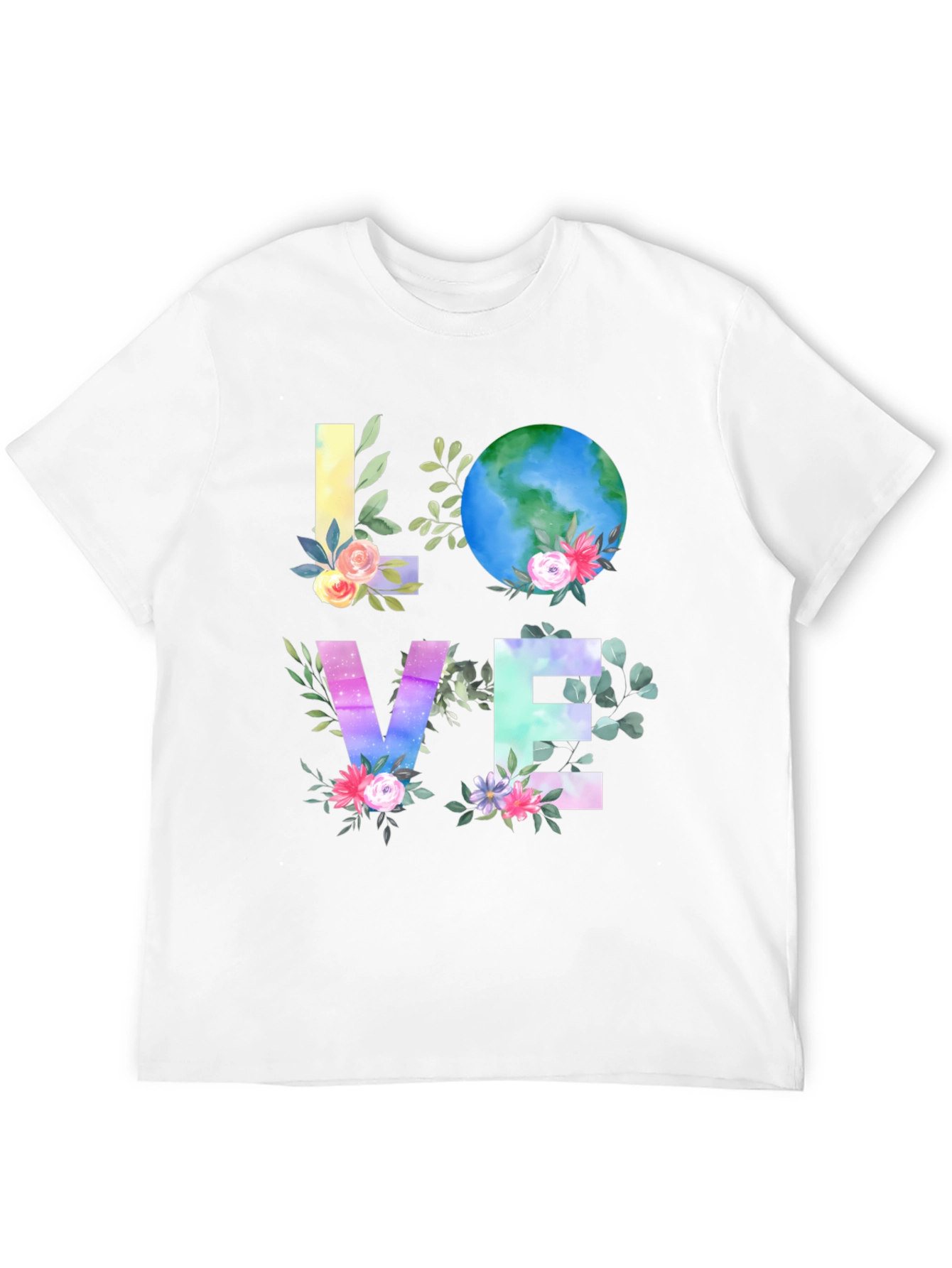 Love Earth Graphic T-Shirt - Floral Planet Tee