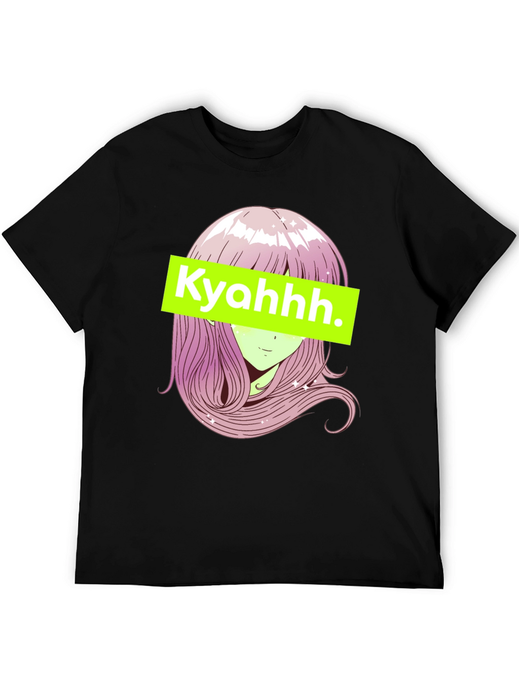 Anime Girl Graphic Tee - Black
