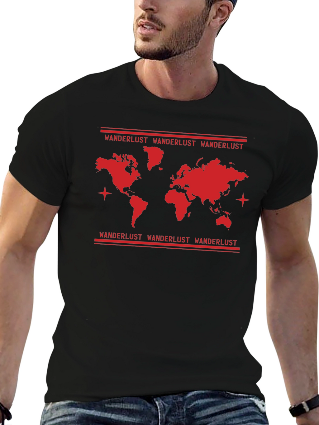 Wanderlust World Map Graphic T-Shirt