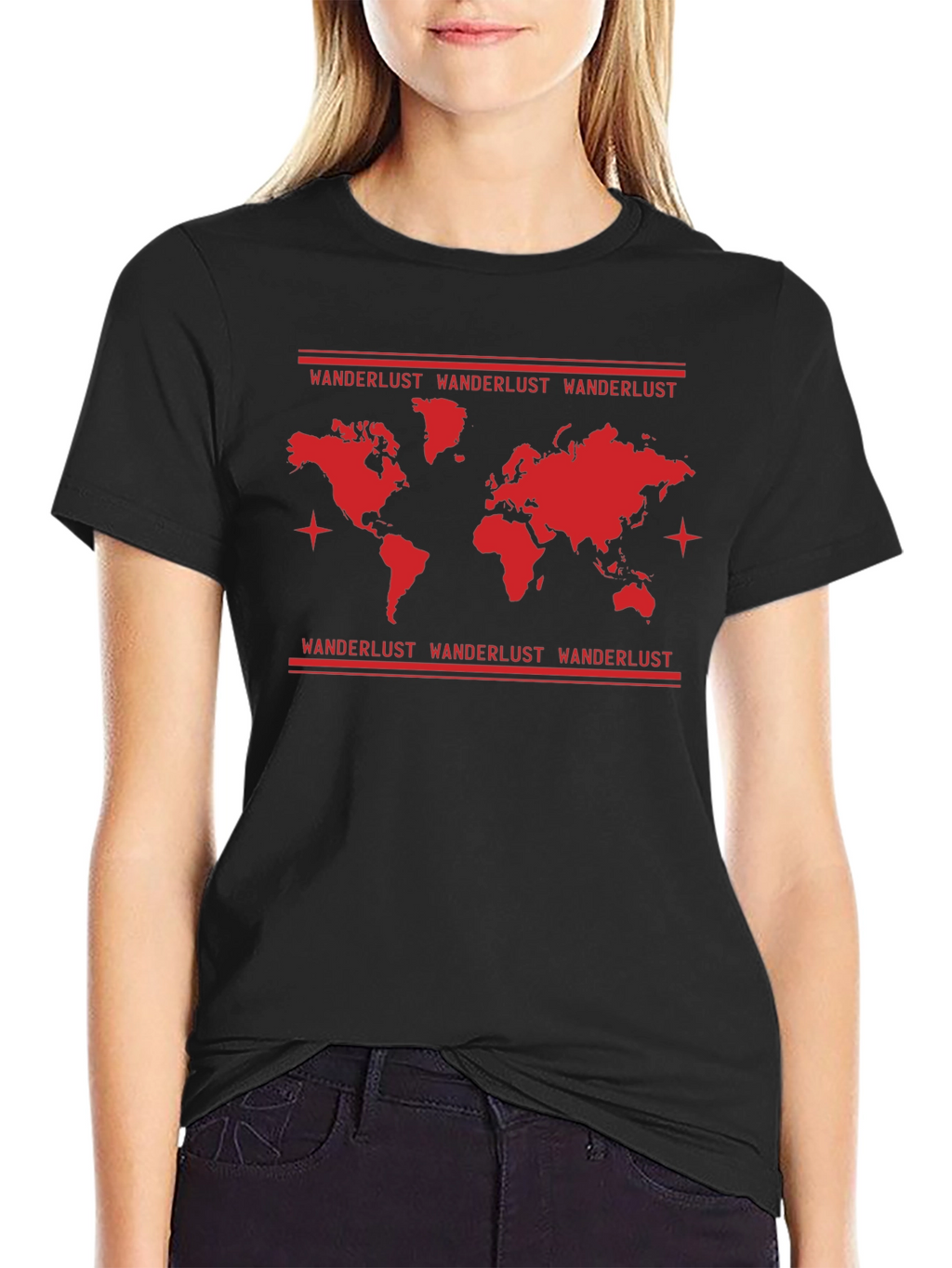 Wanderlust World Map Graphic T-Shirt