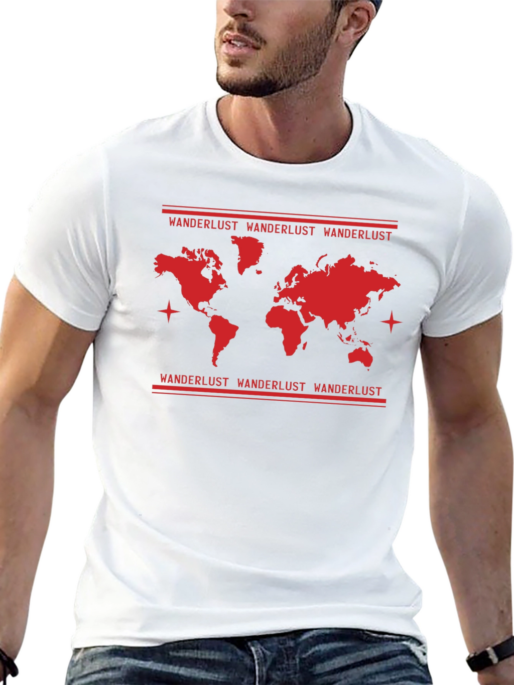 Wanderlust World Map Graphic T-Shirt