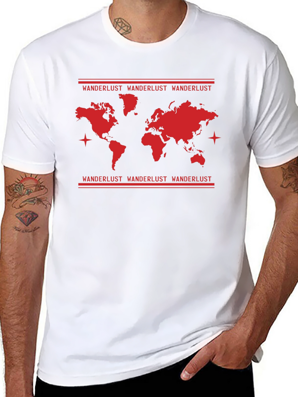 Wanderlust World Map Graphic T-Shirt