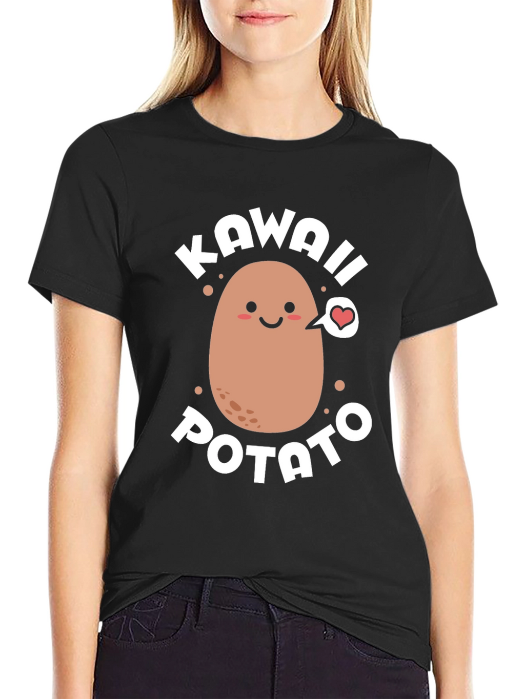 Kawaii Potato Graphic T-Shirt - Cute & Comfortable