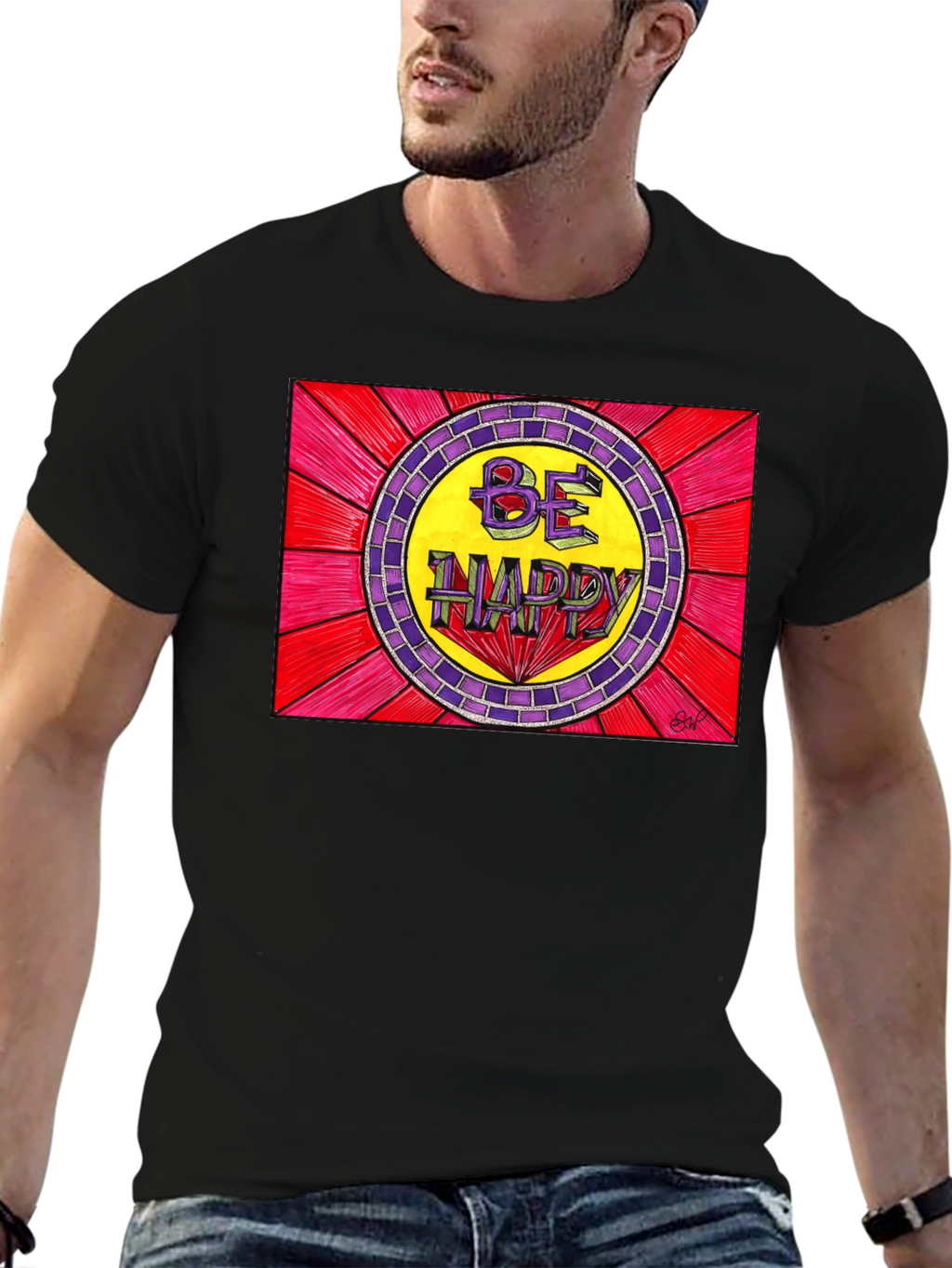 Be Happy Graphic Tee - Positive Vibes T-Shirt