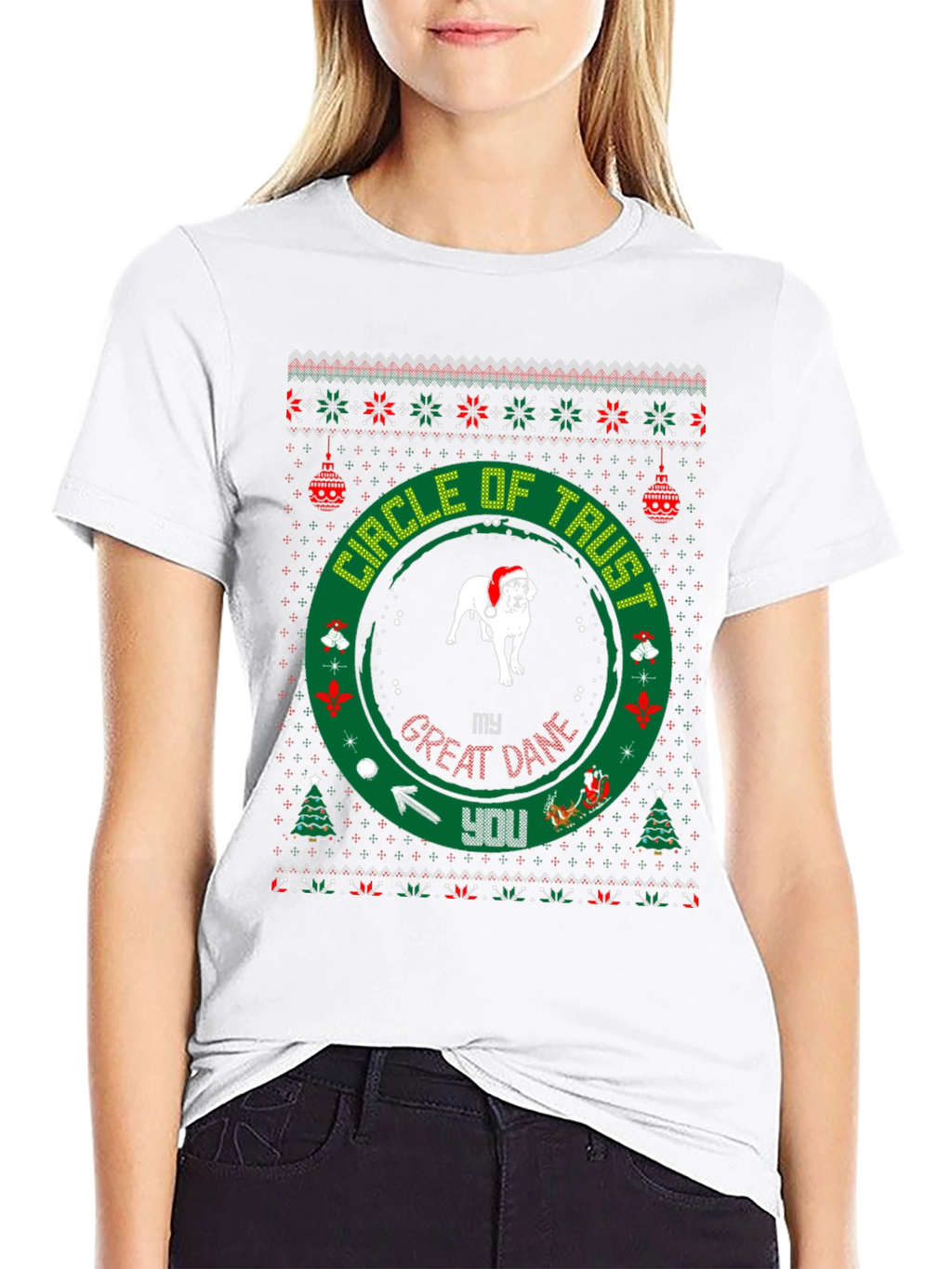 Great Dane Christmas Circle of Trust T-Shirt