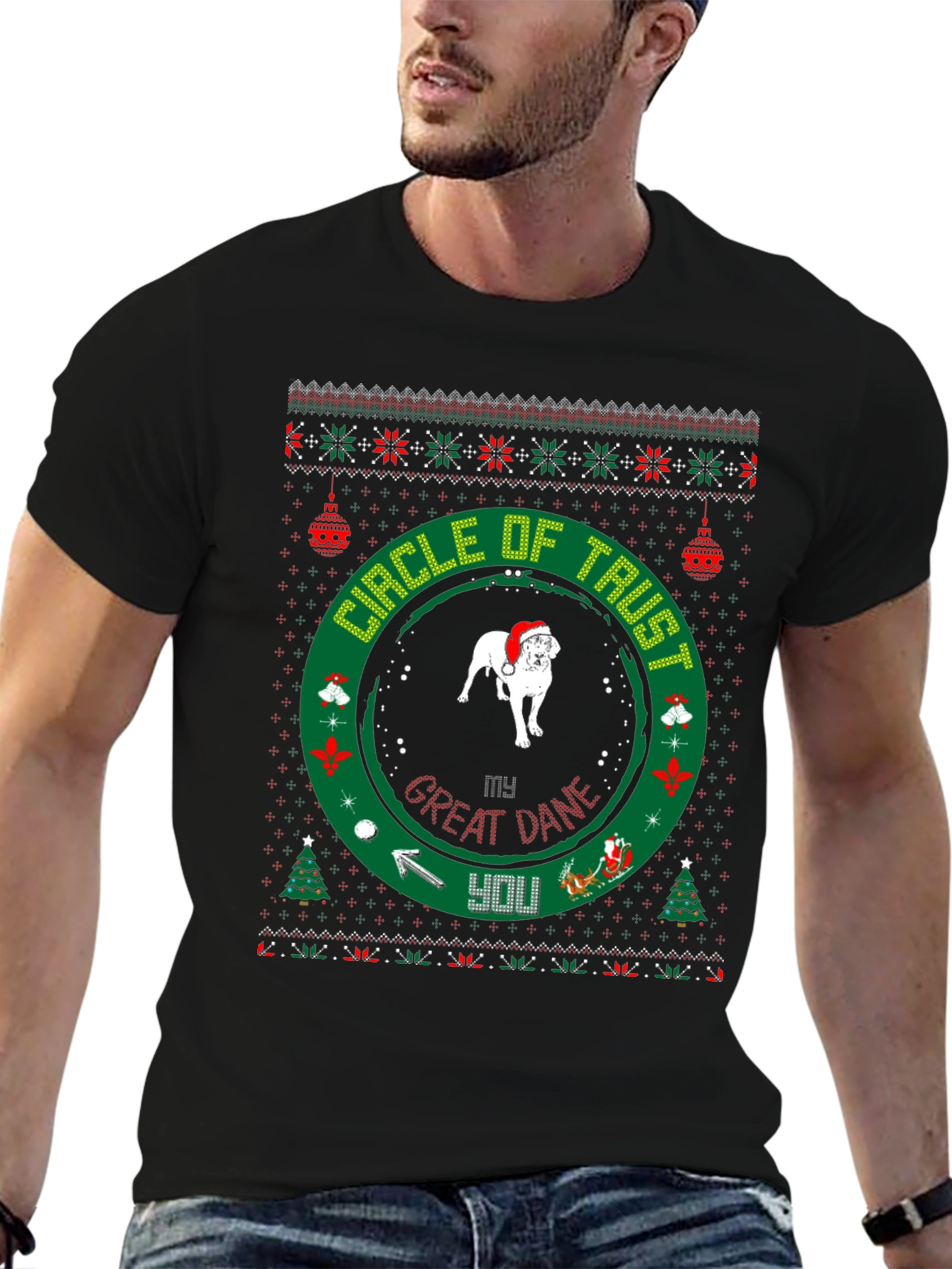 Great Dane Christmas Circle of Trust T-Shirt