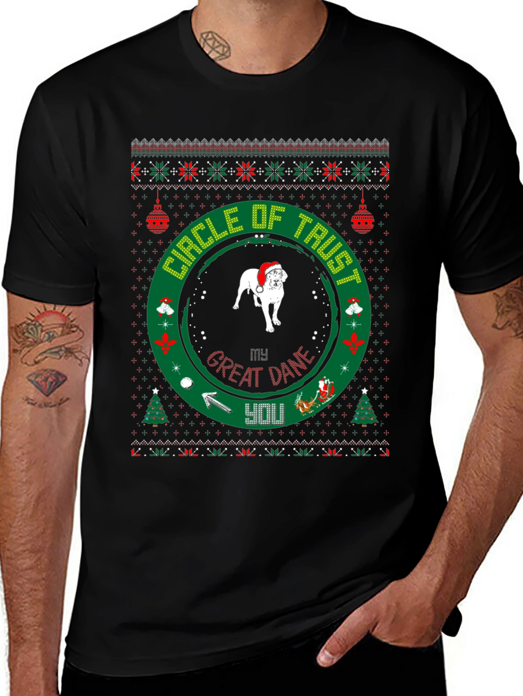 Great Dane Christmas Circle of Trust T-Shirt