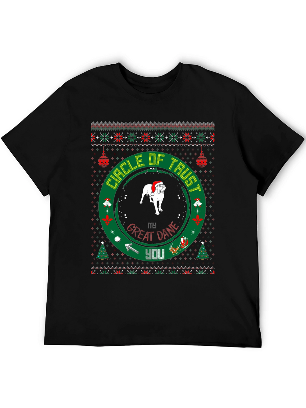 Great Dane Christmas Circle of Trust T-Shirt