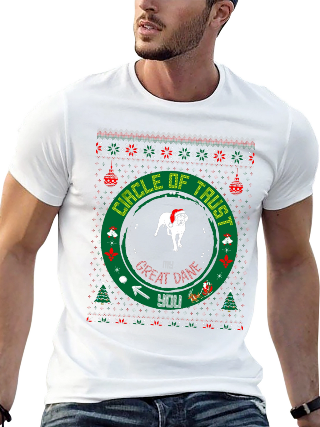 Great Dane Christmas Circle of Trust T-Shirt