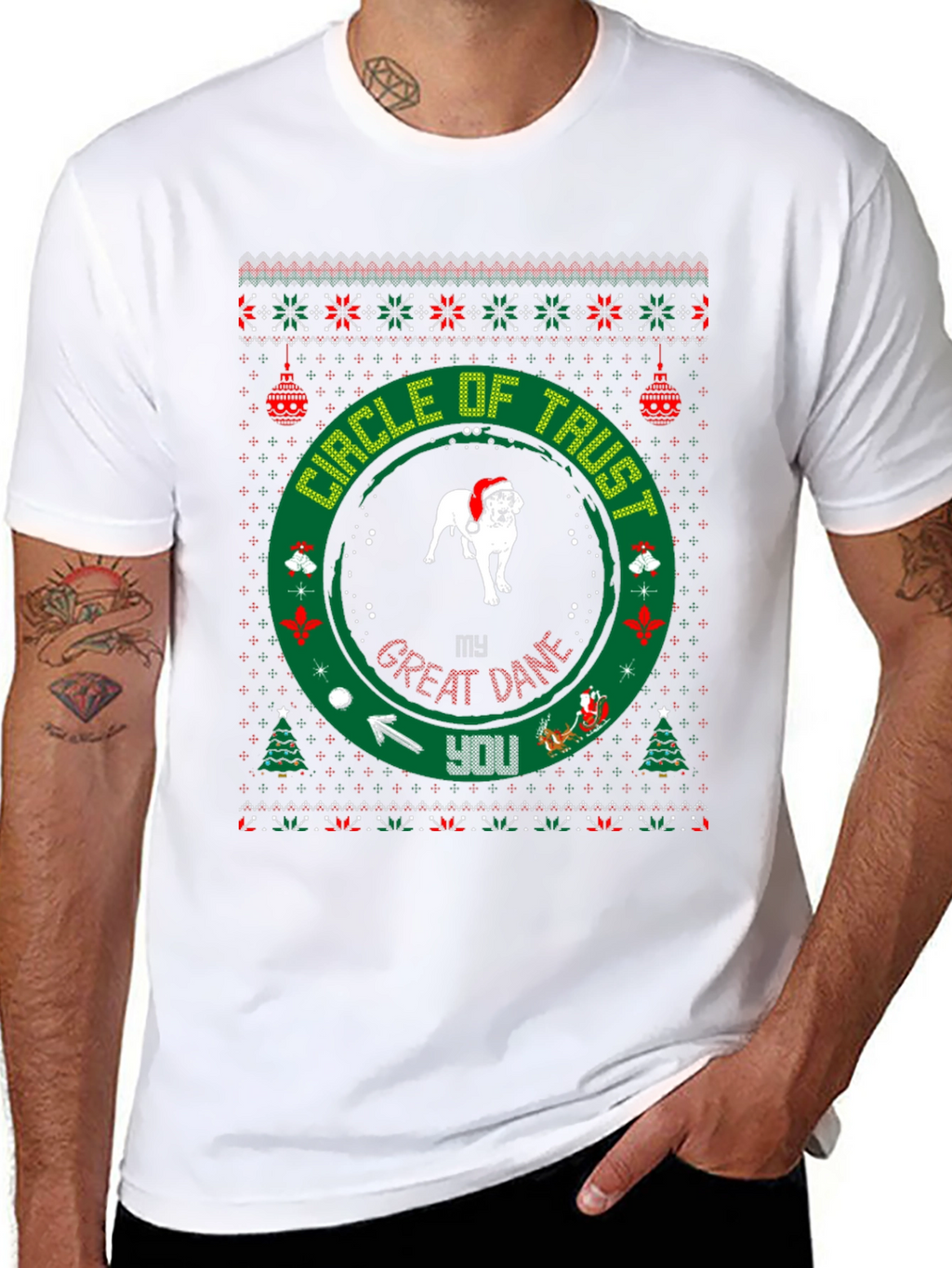 Great Dane Christmas Circle of Trust T-Shirt