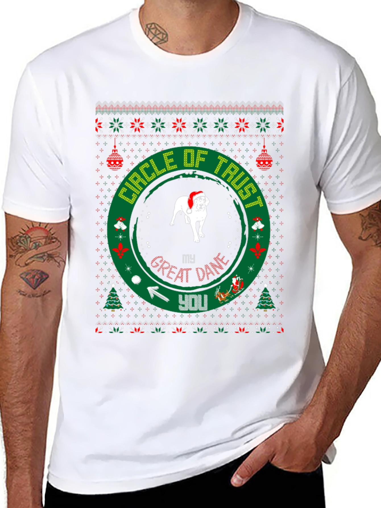Great Dane Christmas Circle of Trust T-Shirt