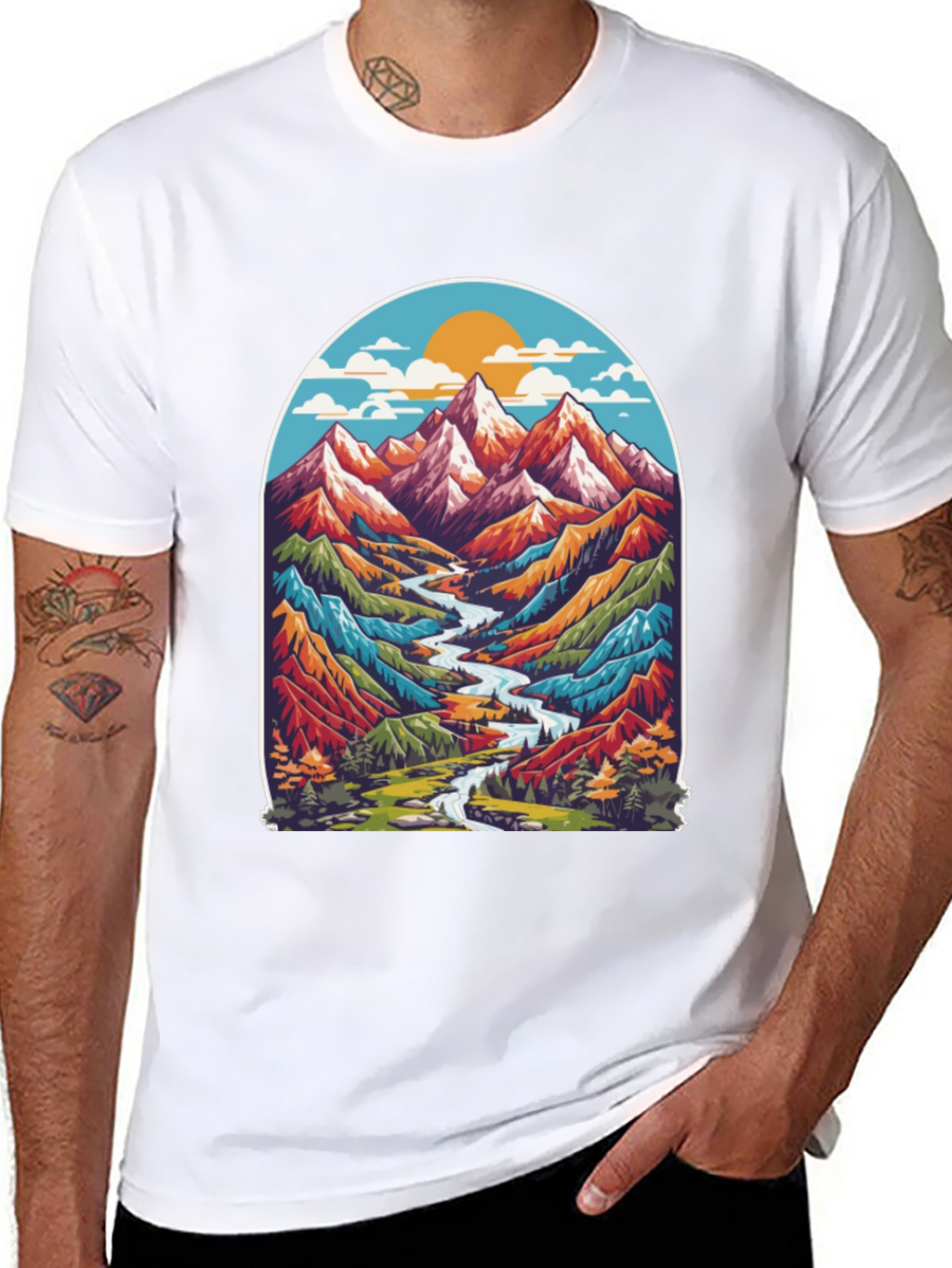 Mountain River T-Shirt - Nature Adventure Tee