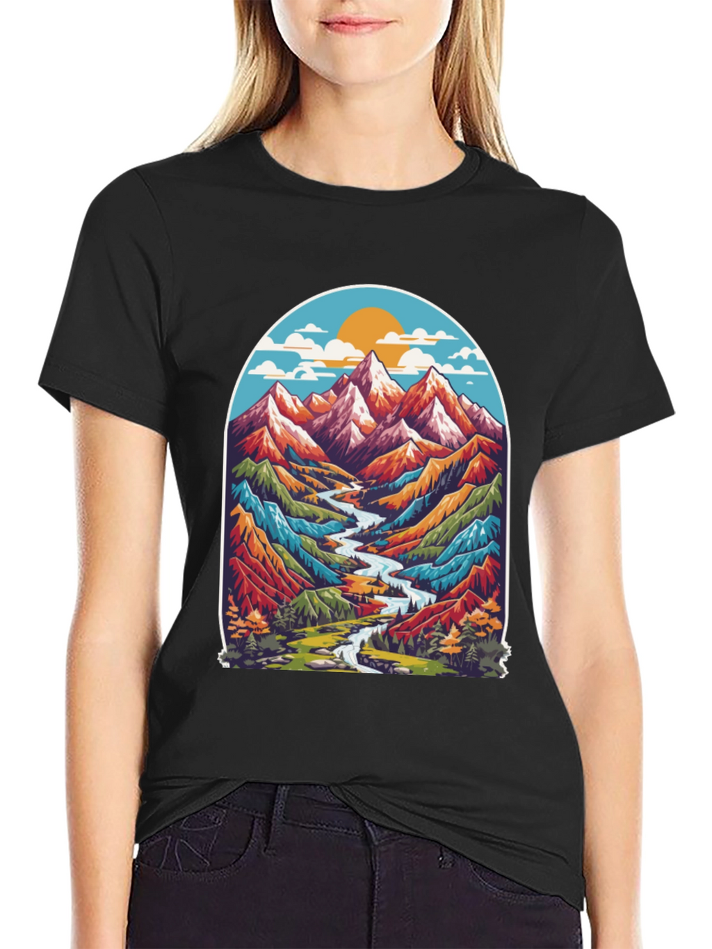 Mountain River T-Shirt - Nature Adventure Tee
