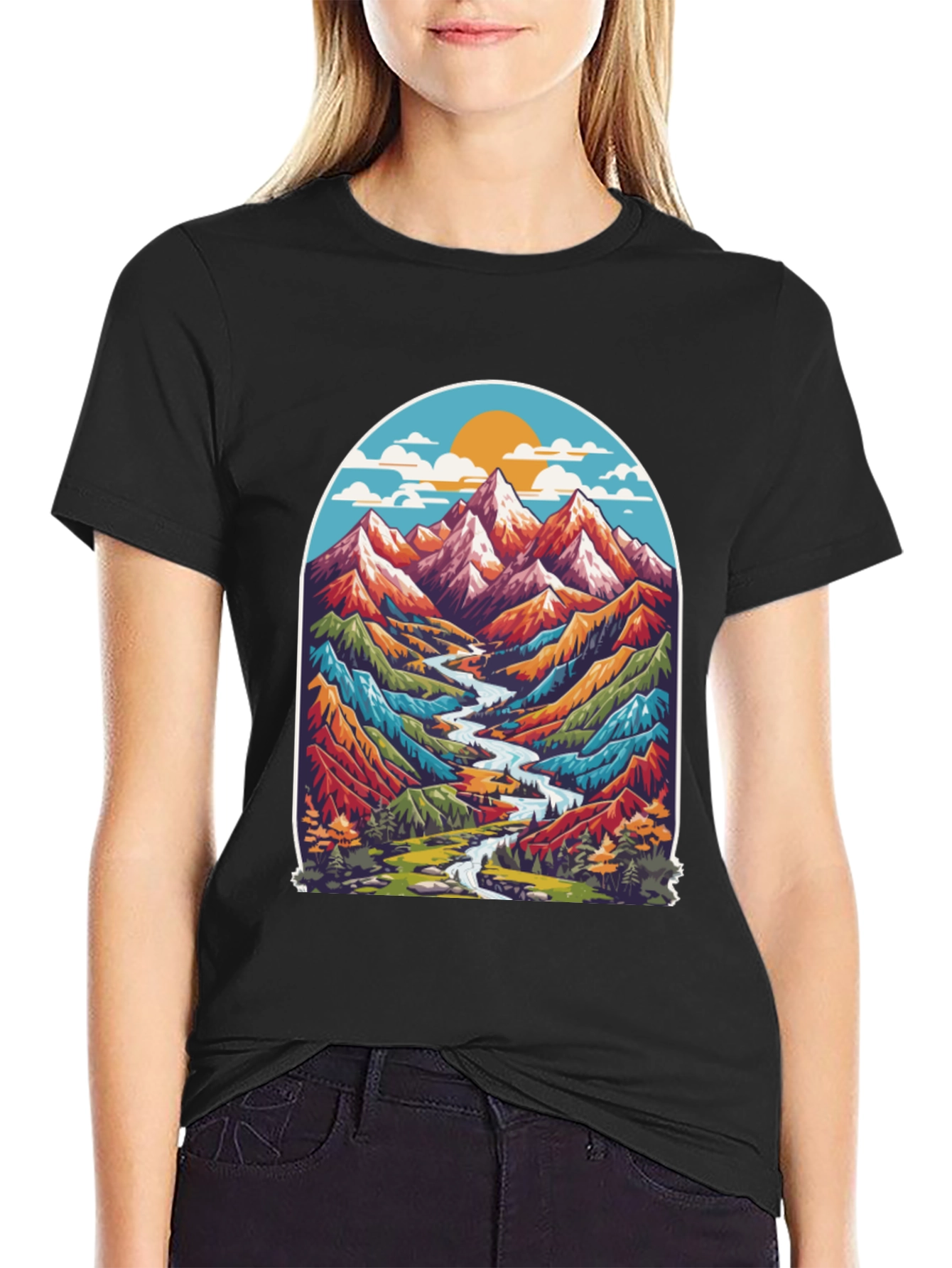 Mountain River T-Shirt - Nature Adventure Tee