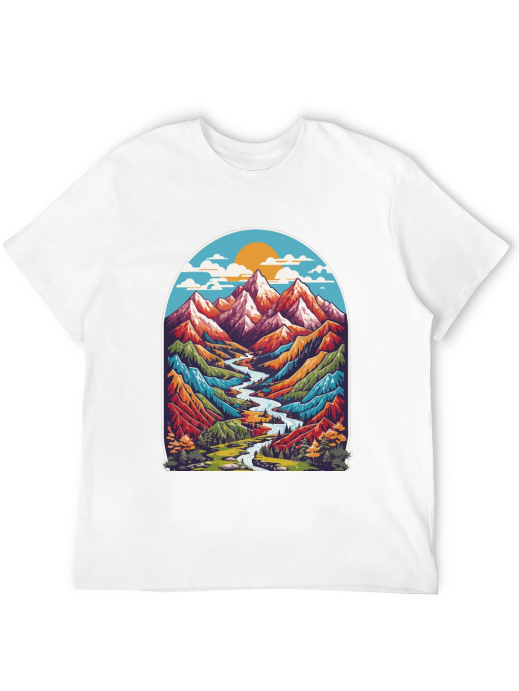 Mountain River T-Shirt - Nature Adventure Tee