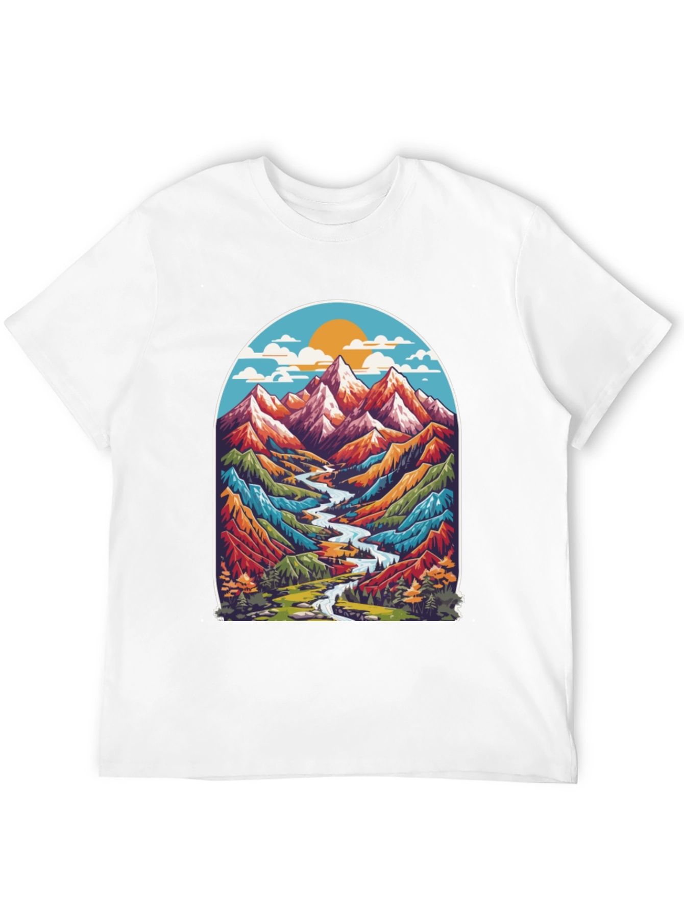 Mountain River T-Shirt - Nature Adventure Tee