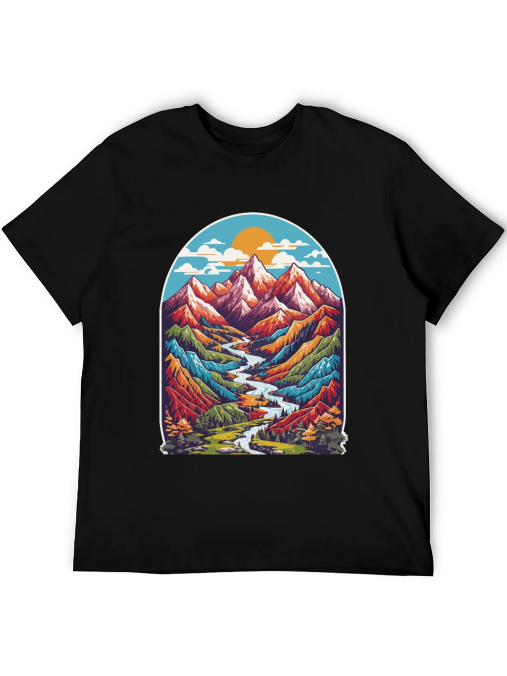 Mountain River T-Shirt - Nature Adventure Tee
