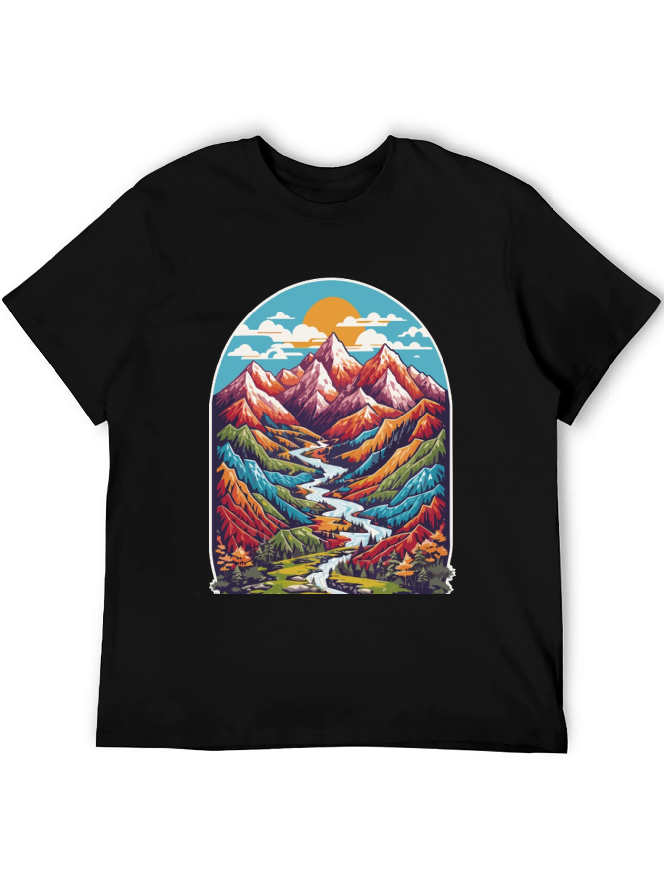 Mountain River T-Shirt - Nature Adventure Tee