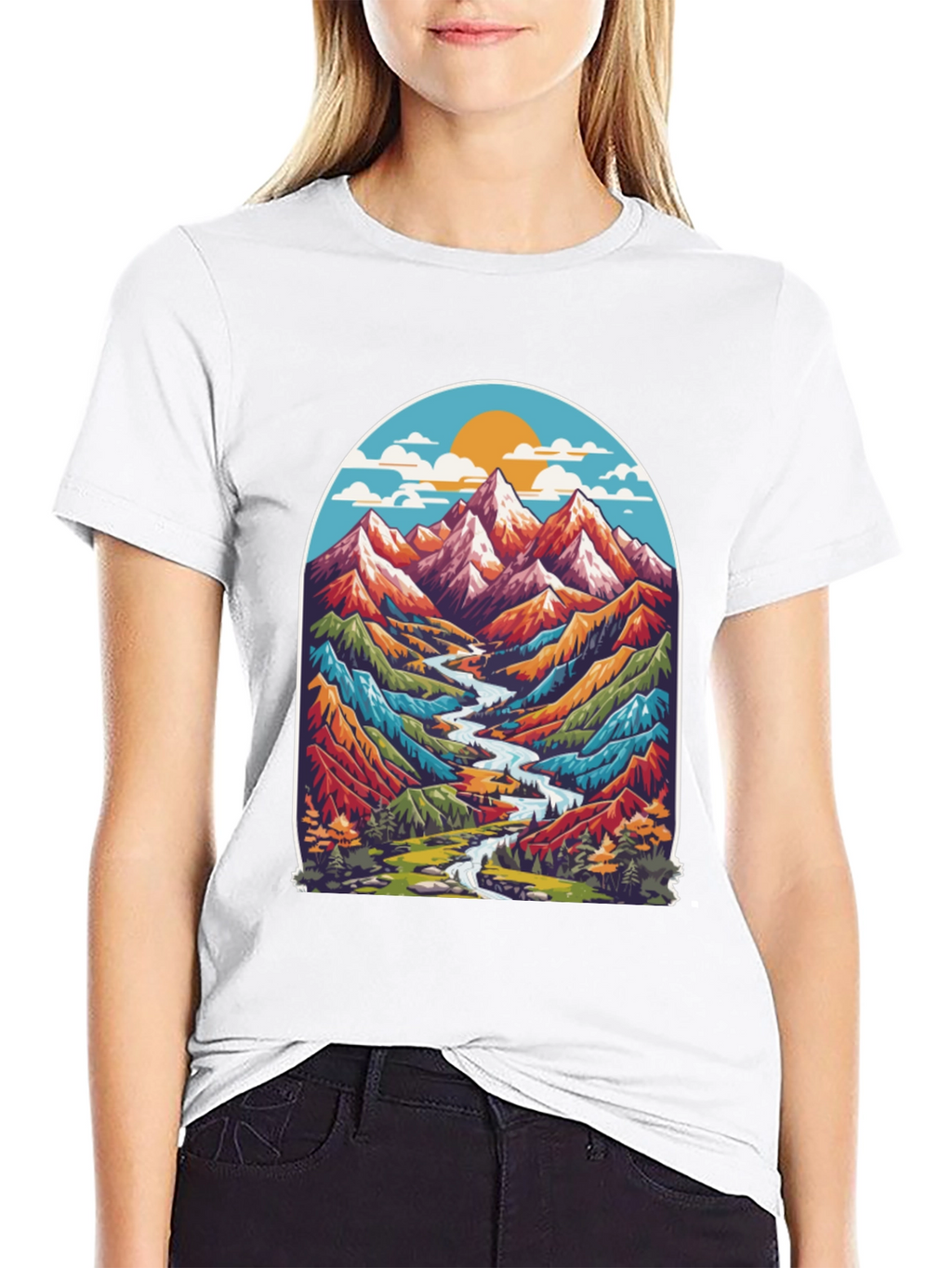 Mountain River T-Shirt - Nature Adventure Tee