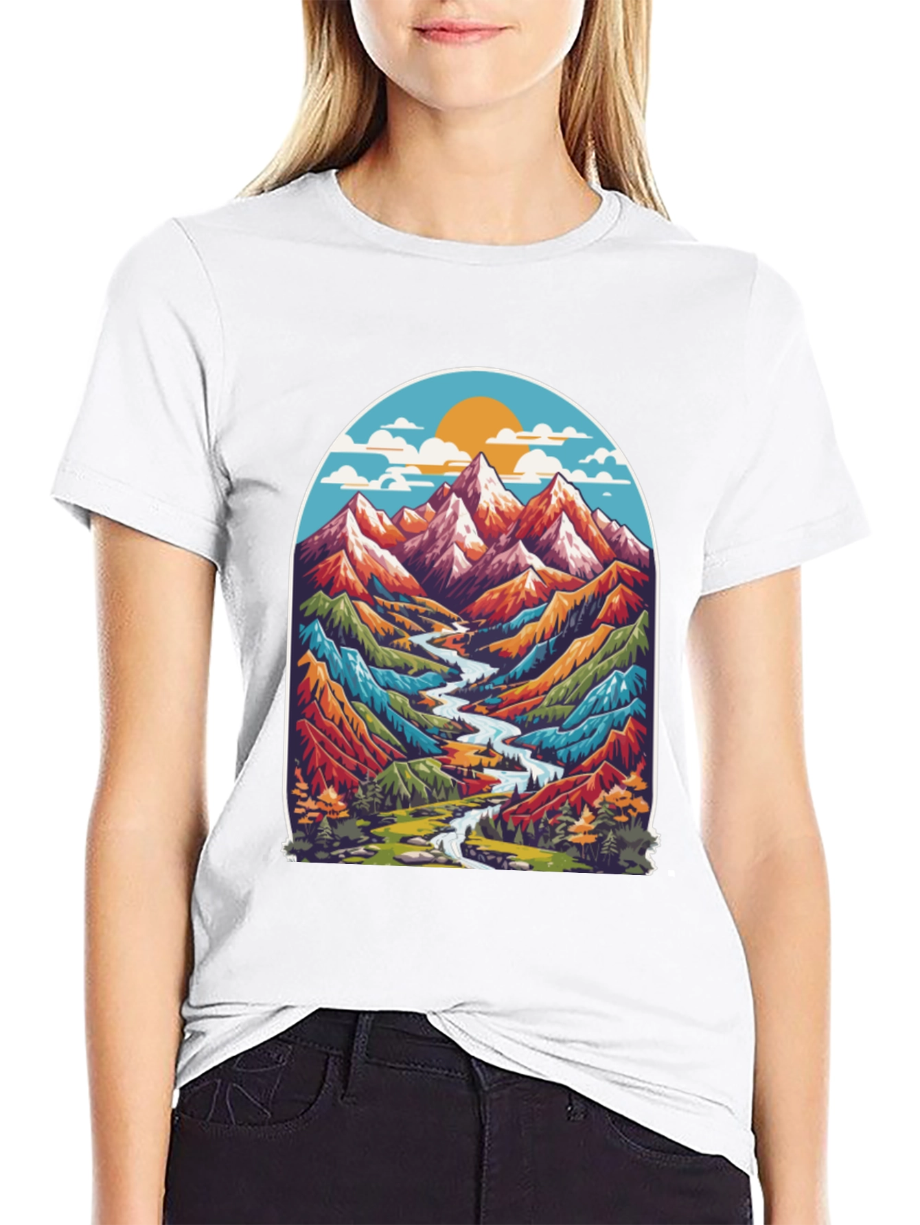 Mountain River T-Shirt - Nature Adventure Tee