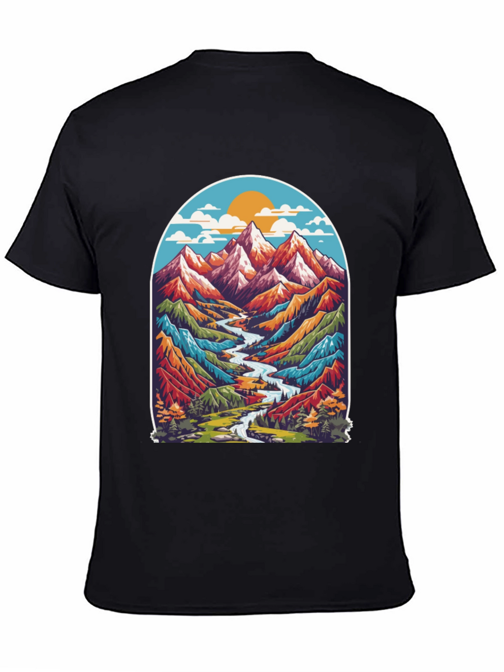 Mountain River T-Shirt - Nature Adventure Tee