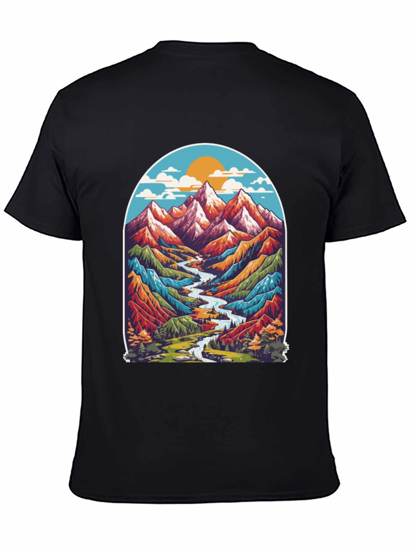 Mountain River T-Shirt - Nature Adventure Tee