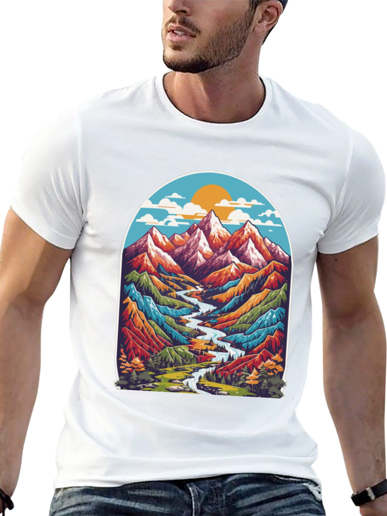Mountain River T-Shirt - Nature Adventure Tee