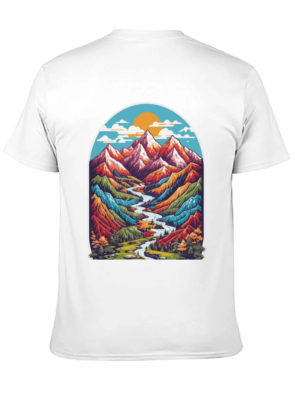 Mountain River T-Shirt - Nature Adventure Tee